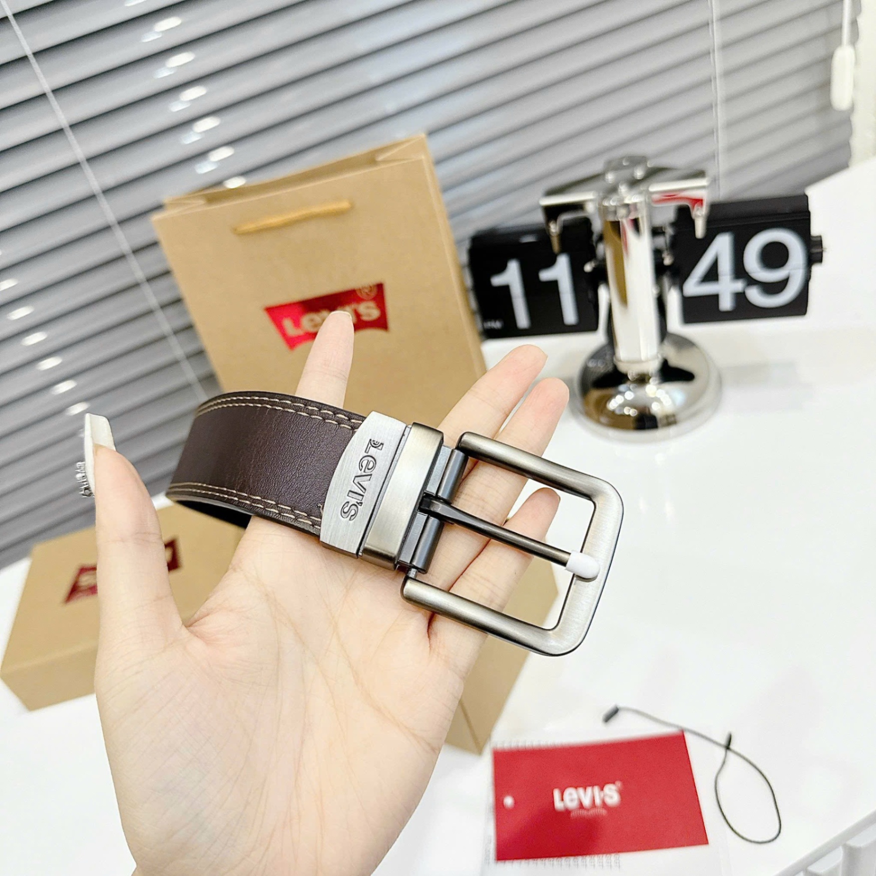 THẮT LƯNG NAM NÂU LEVIS FULL BOX
