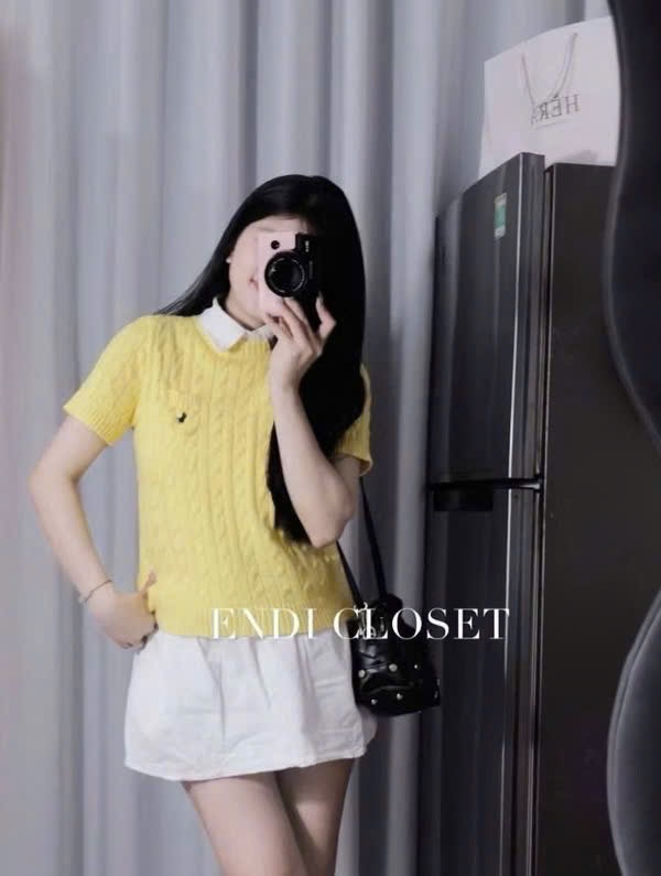 VANG Hàng nhà máy - ÁO LEN THỪNG CỘC TAY CỔ TRÒN THÊU NGỤA VÀNG