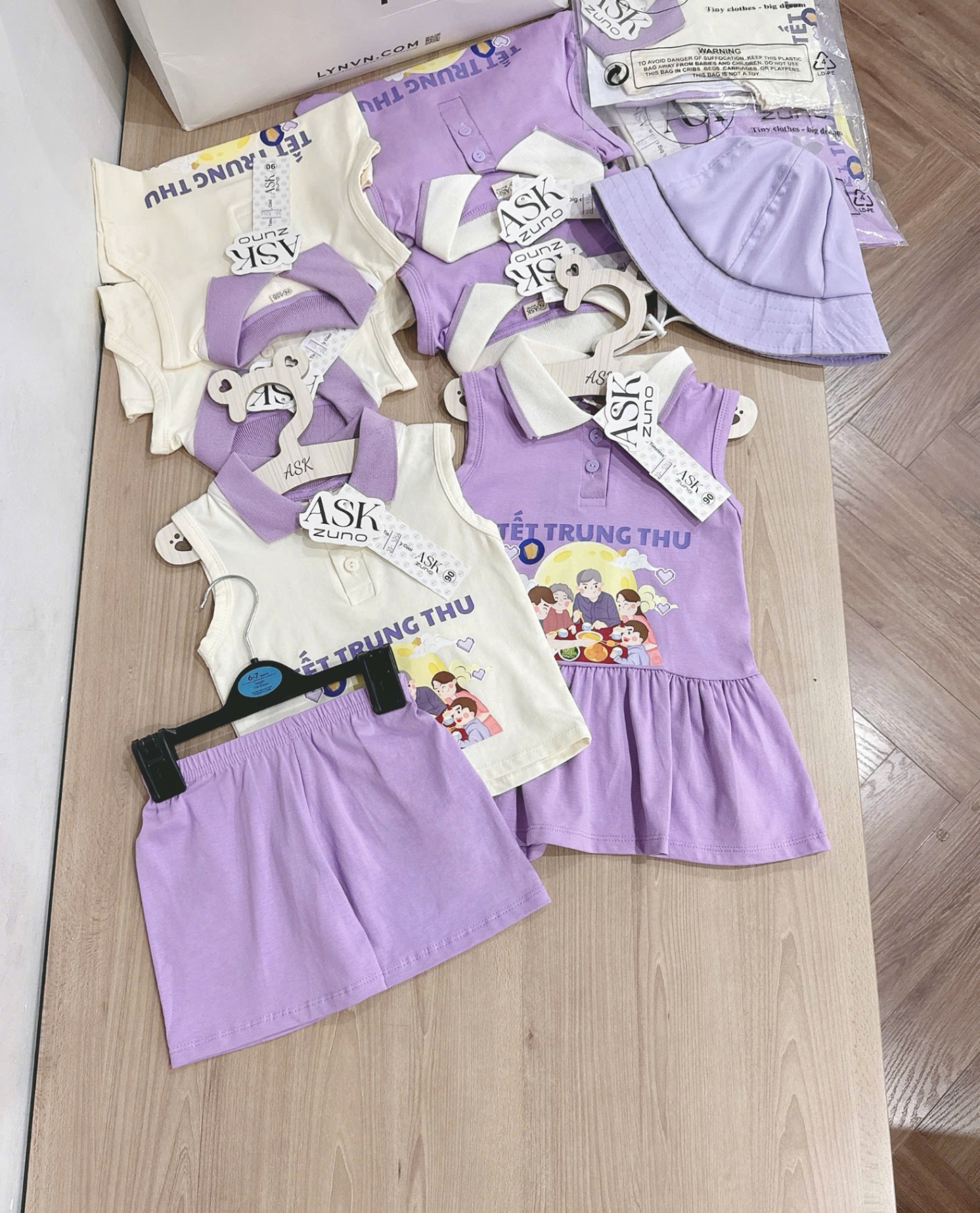 SET VÁY BỘ TÍM TRUNG THU BT BG