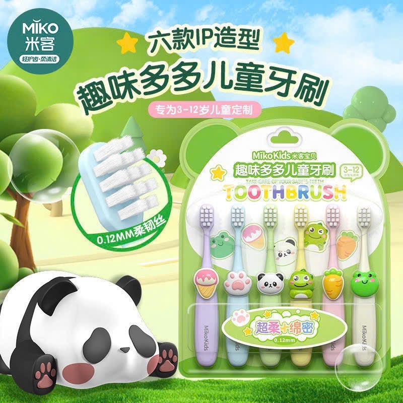 SET 6 BÀN CHẢI HÌNH GẤU TRÚC CHO BE