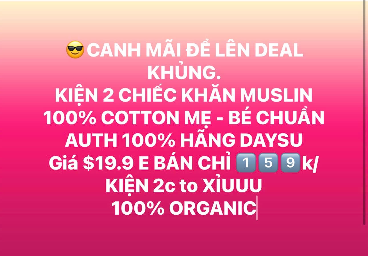 SET 2 KHĂN MUSLIN FULL BOX AUTH DAYSU