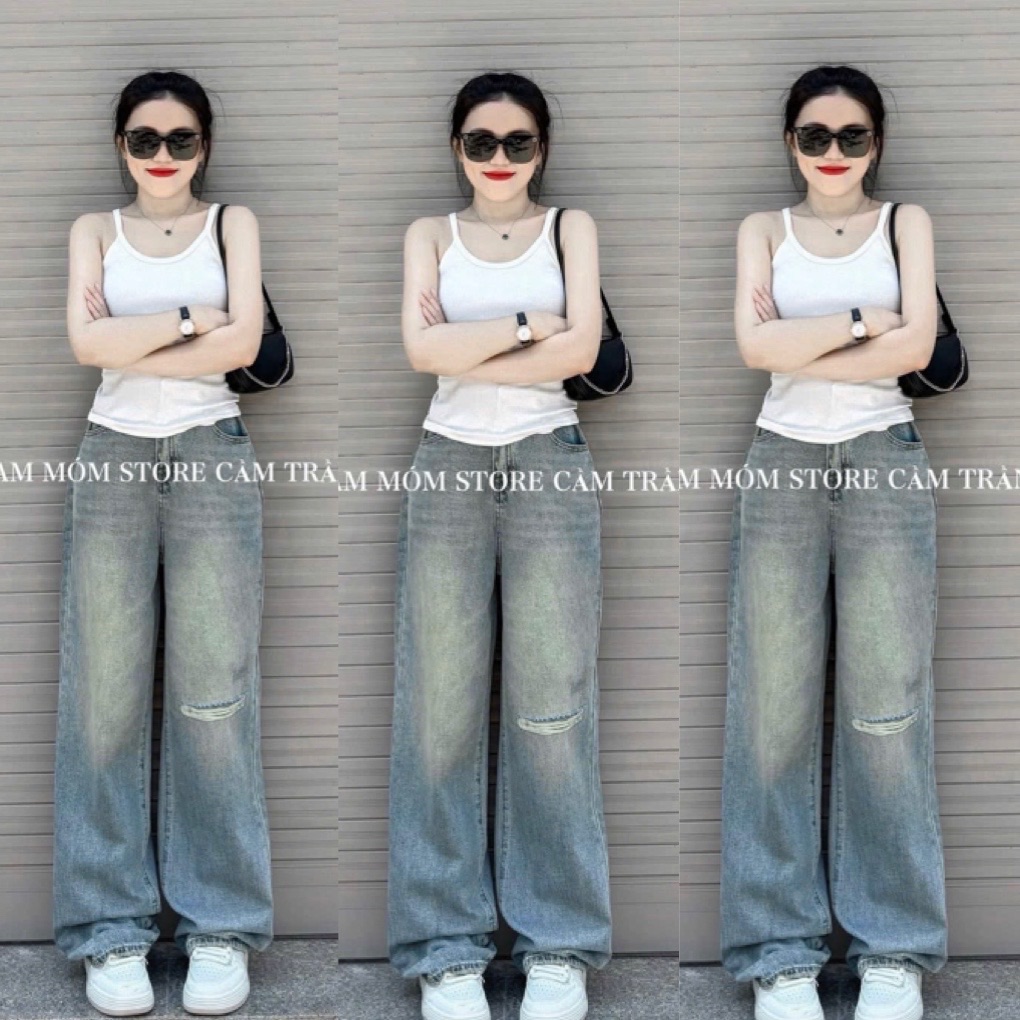 QUẦN JEAN SUÔNG XANH CẮT TÚI SAU M3554-3837