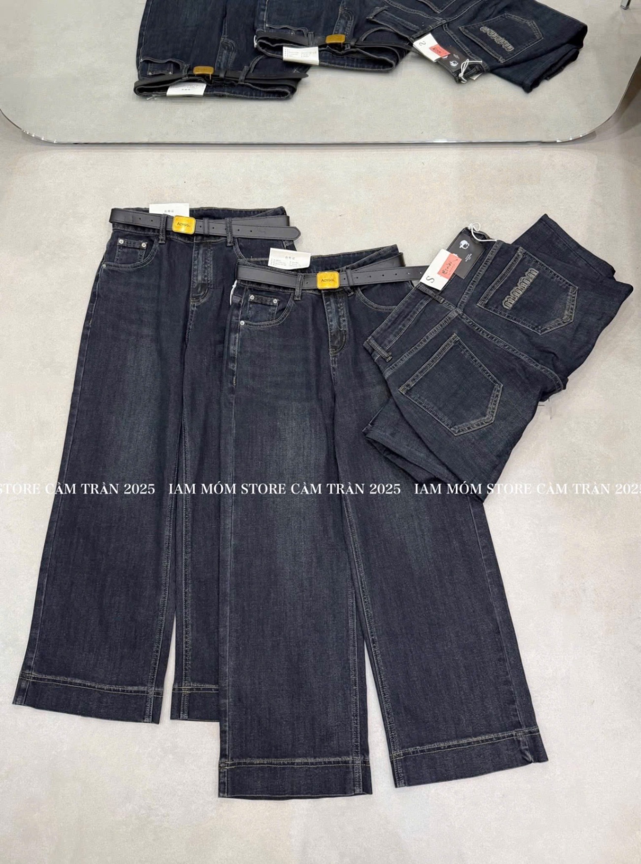 QUẦN JEAN SUÔNG XANH ĐẬM THÊU MIU TUID SAU M3201