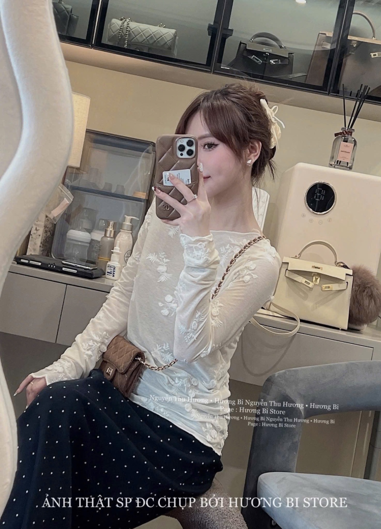 ÁO THUN THEU HOA NỔI QC