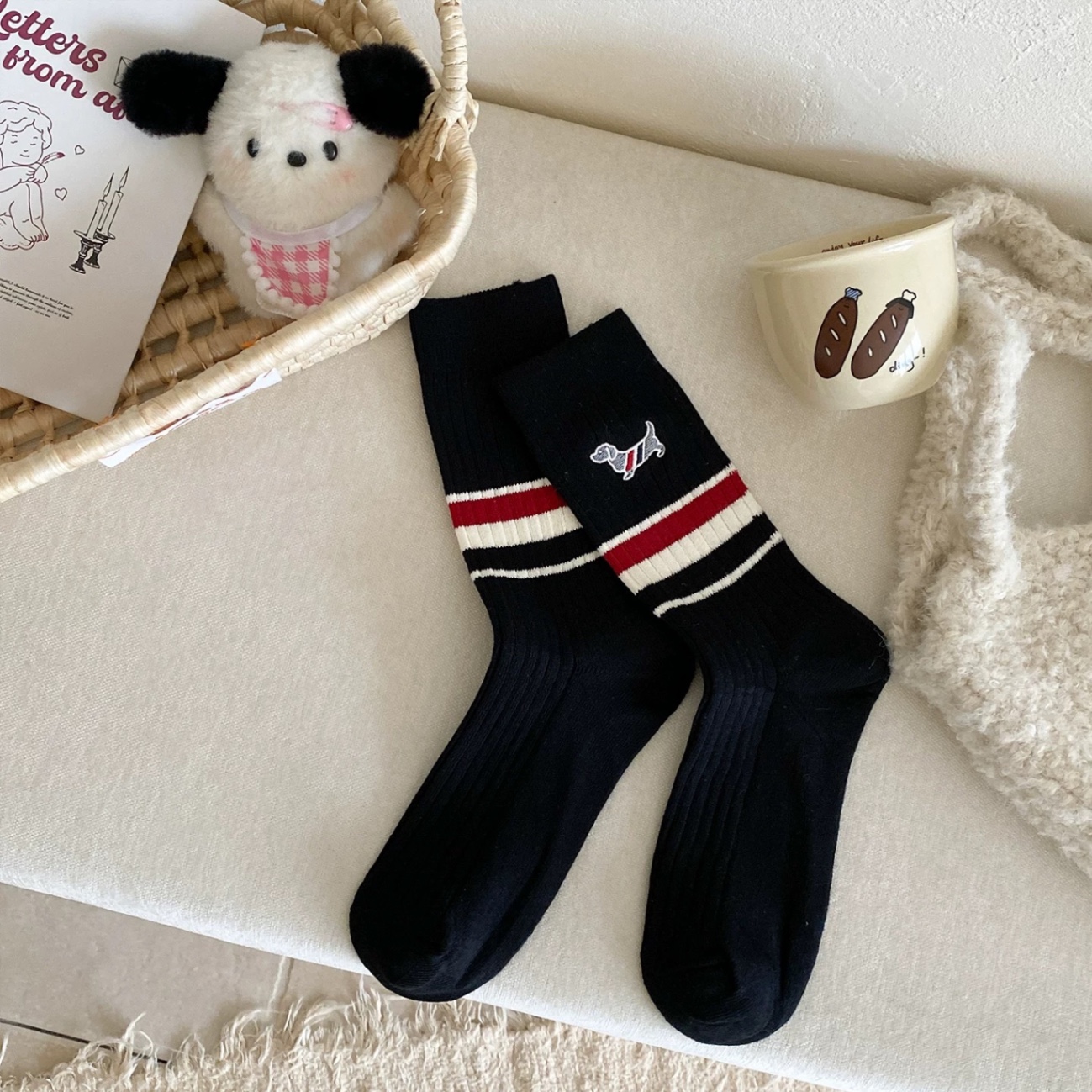Loại dày đẹp QCCC - SET 3 ĐÔI TẤT HÌNH CÚN THOM