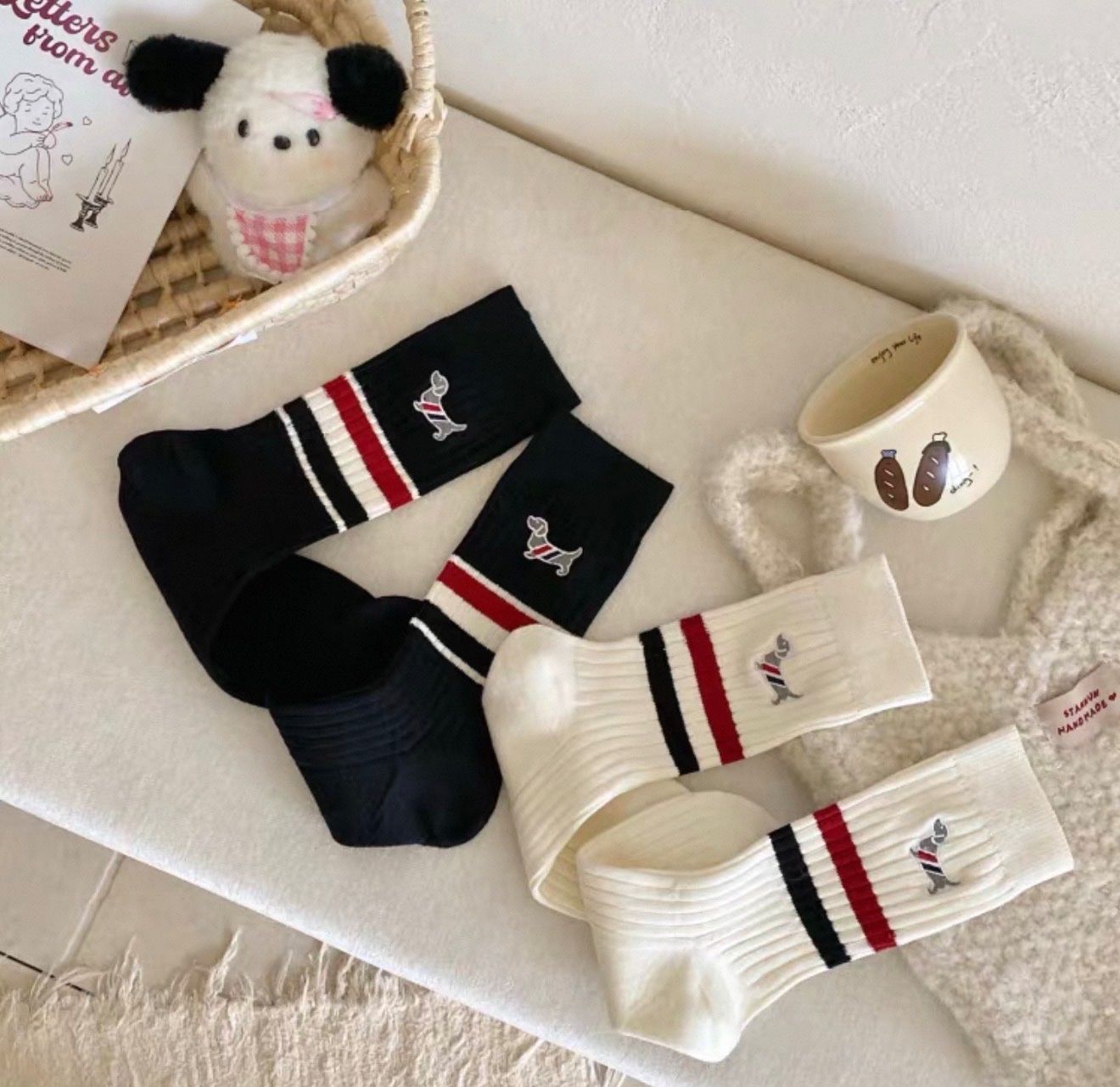 Loại dày đẹp QCCC - SET 3 ĐÔI TẤT HÌNH CÚN THOM