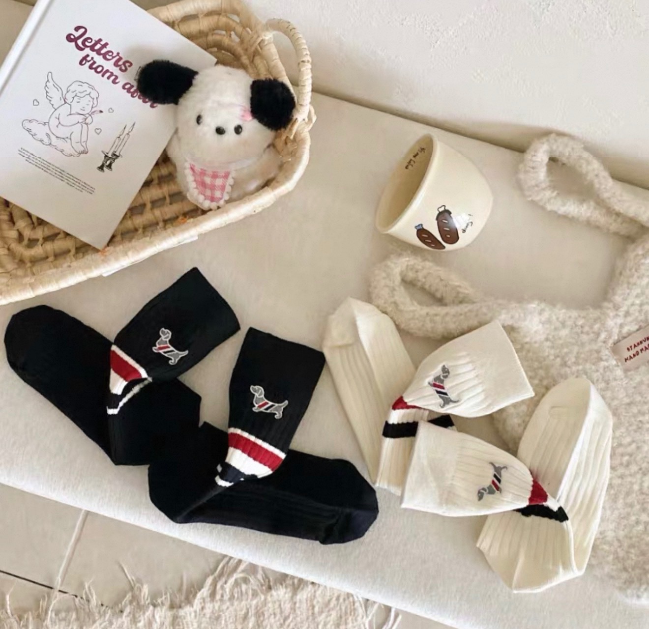 Loại dày đẹp QCCC - SET 3 ĐÔI TẤT HÌNH CÚN THOM