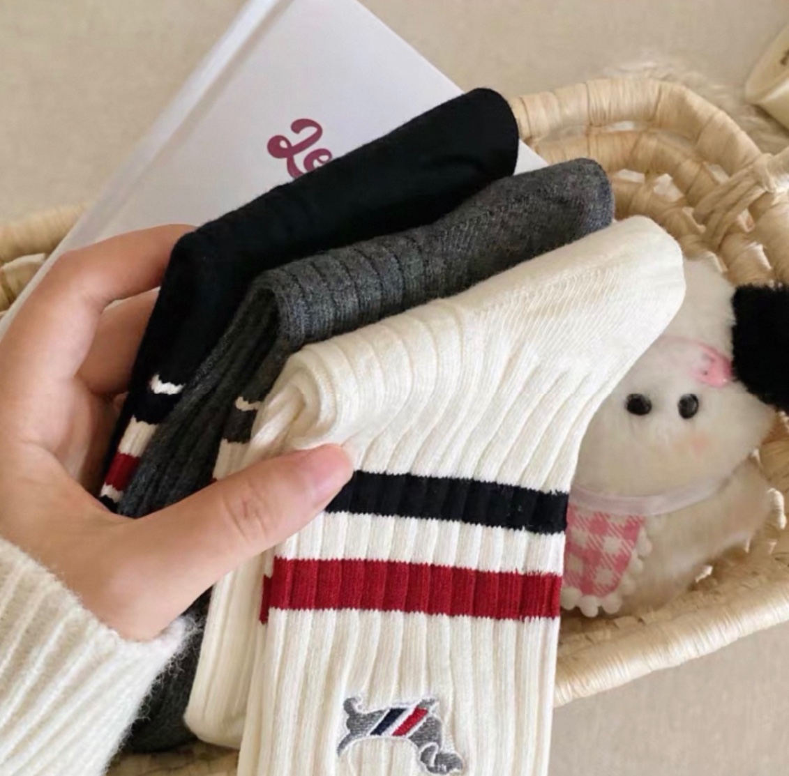 Loại dày đẹp QCCC - SET 3 ĐÔI TẤT HÌNH CÚN THOM