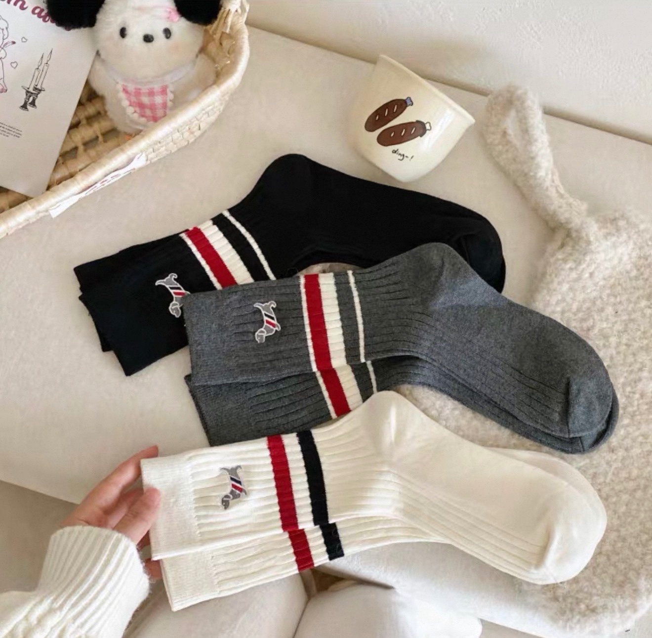 Loại dày đẹp QCCC - SET 3 ĐÔI TẤT HÌNH CÚN THOM