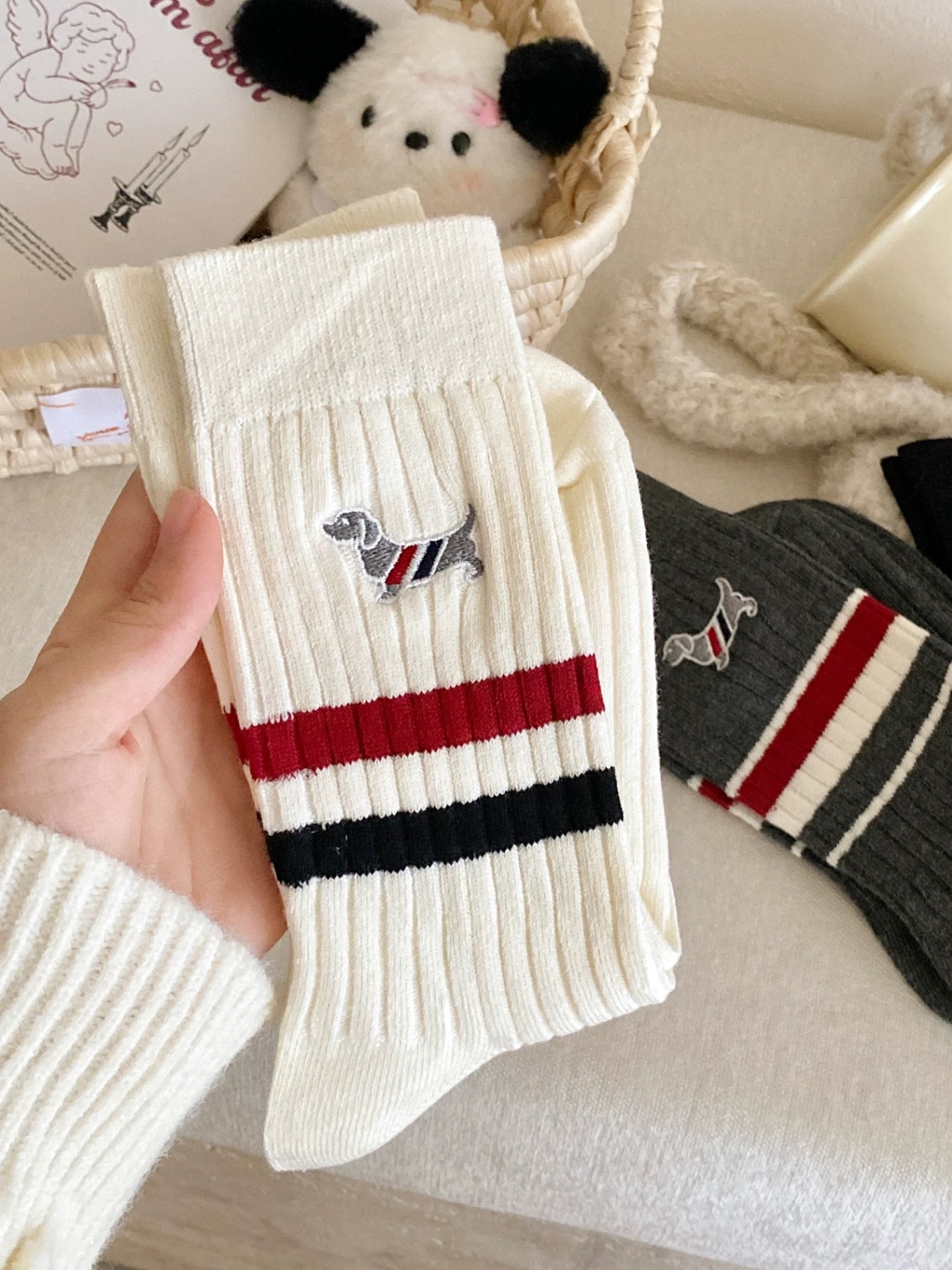 Loại dày đẹp QCCC - SET 3 ĐÔI TẤT HÌNH CÚN THOM