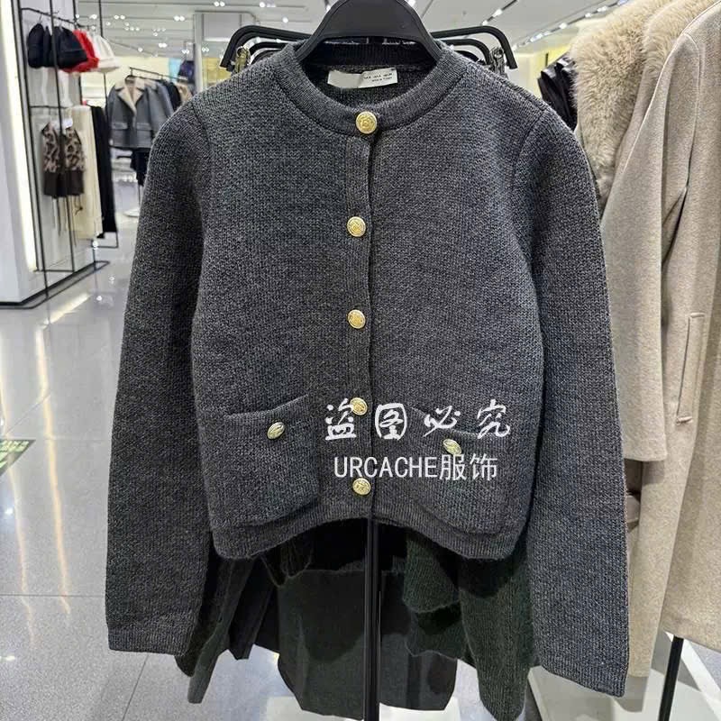 Hang nhà máy - ÁO LEN CDG MÀU XÁM KHUY ĐỒNG ZRF