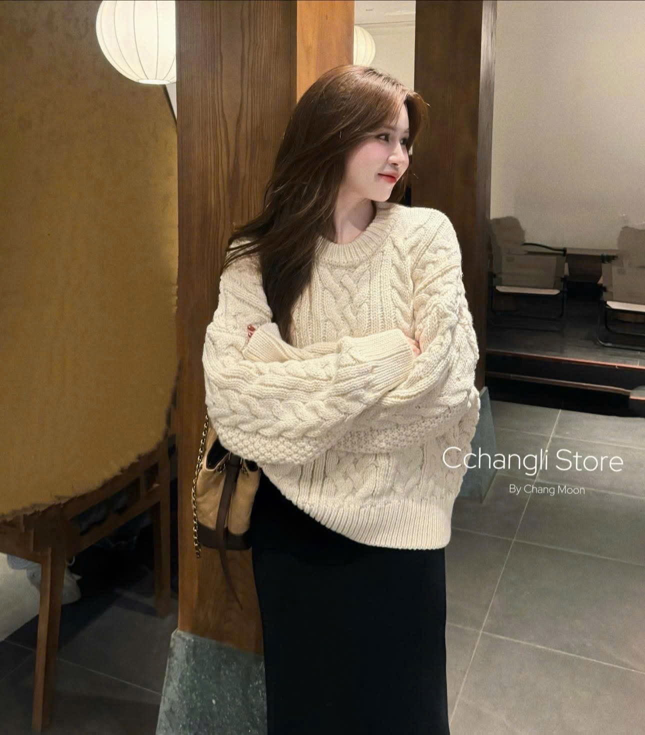 Dài tay - Hàng L1 tag xanh - ÁO LEN THỪNG POLO CỔ TRÒN QC