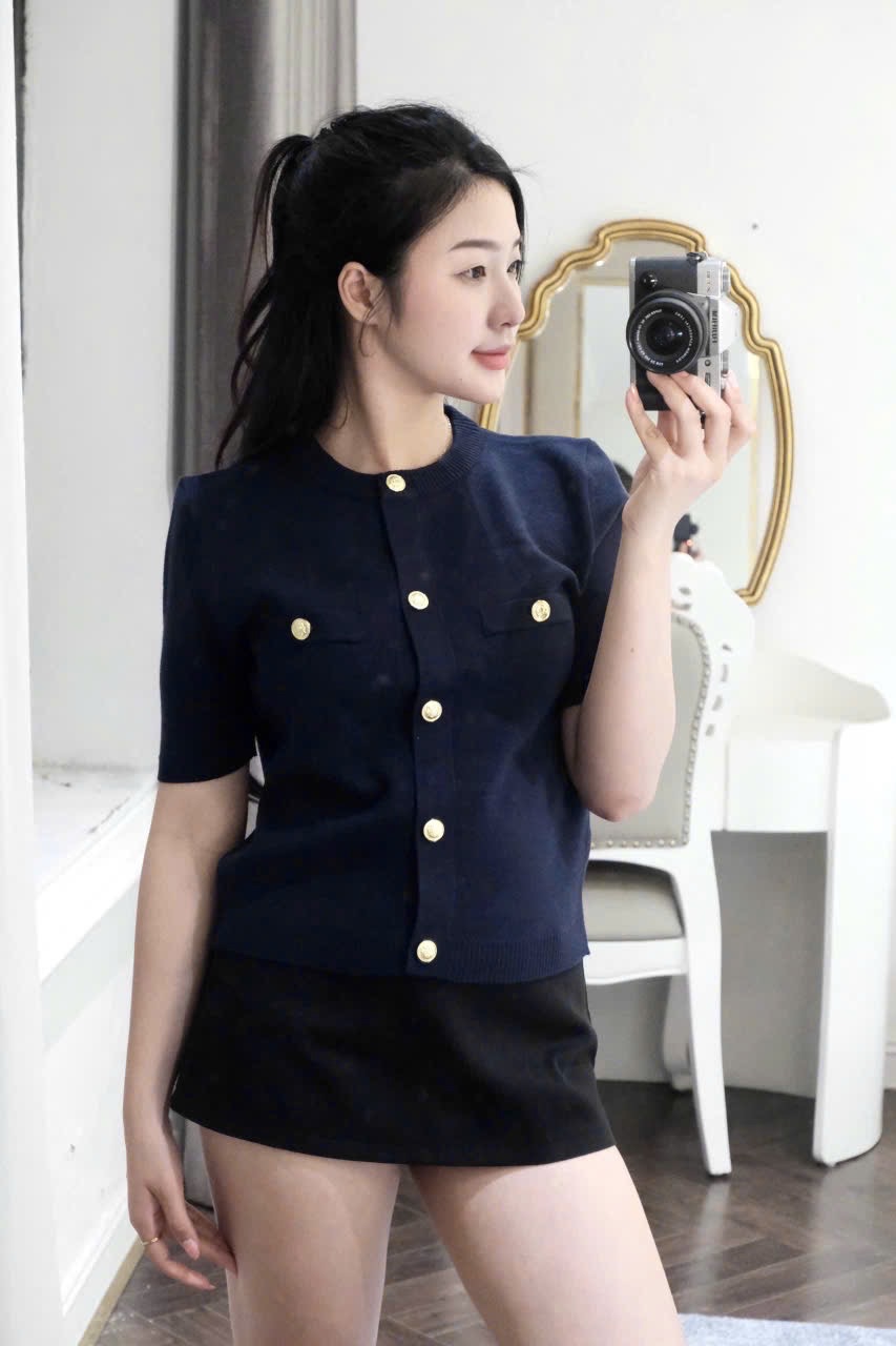 Hàng nhà máy - ÁO LEN CDG CỘC TAY TÚI GIẢ CÚC ĐỒNG MÀU THAN