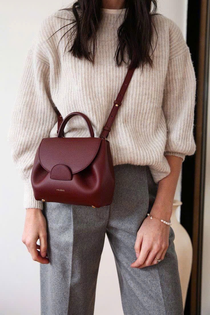 TÚI XÁCH POLENE BURGUNDY XUẤT XỊN