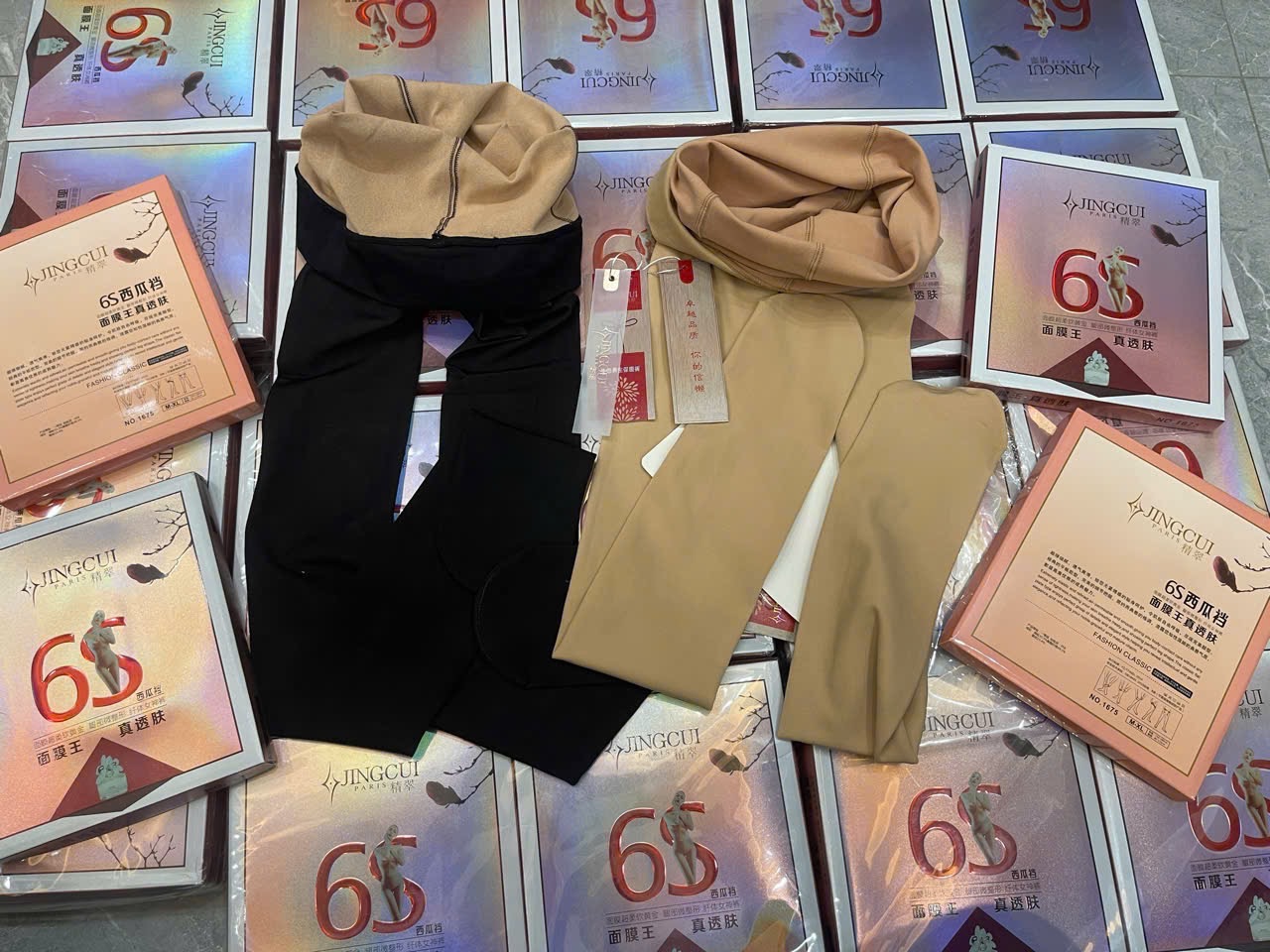 Hàng L1 - SET 2 QUẦN TẤT 3D 6S ĐEN DA