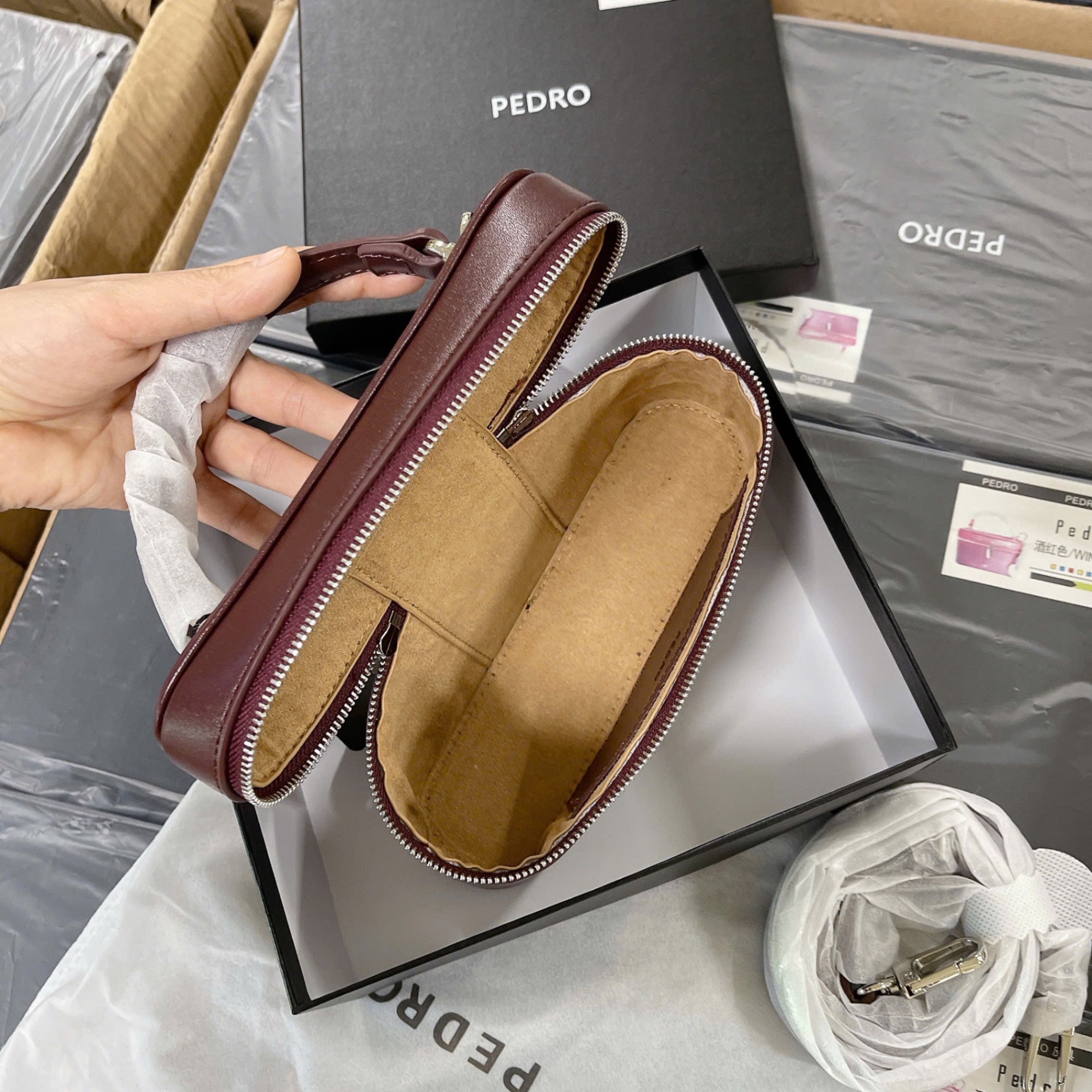 M40008 - TÚI XÁCH PERDO CỐP ĐỎ MẬN FULLBOX