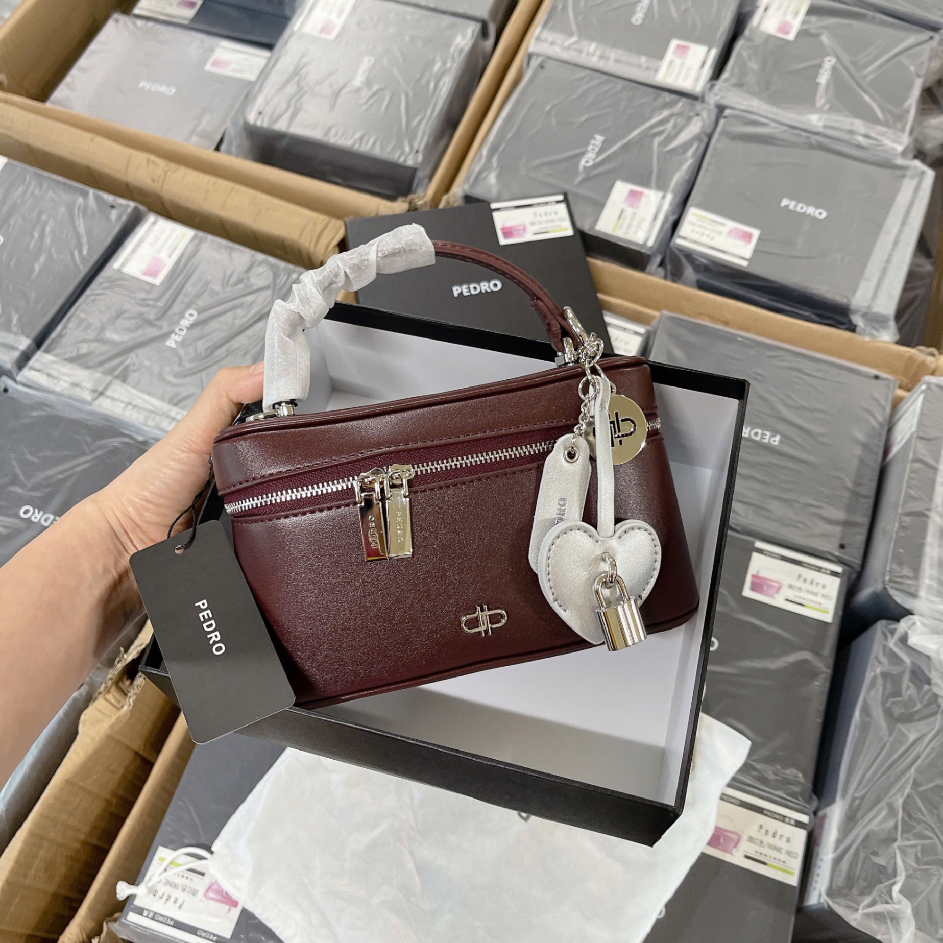 M40008 - TÚI XÁCH PERDO CỐP ĐỎ MẬN FULLBOX