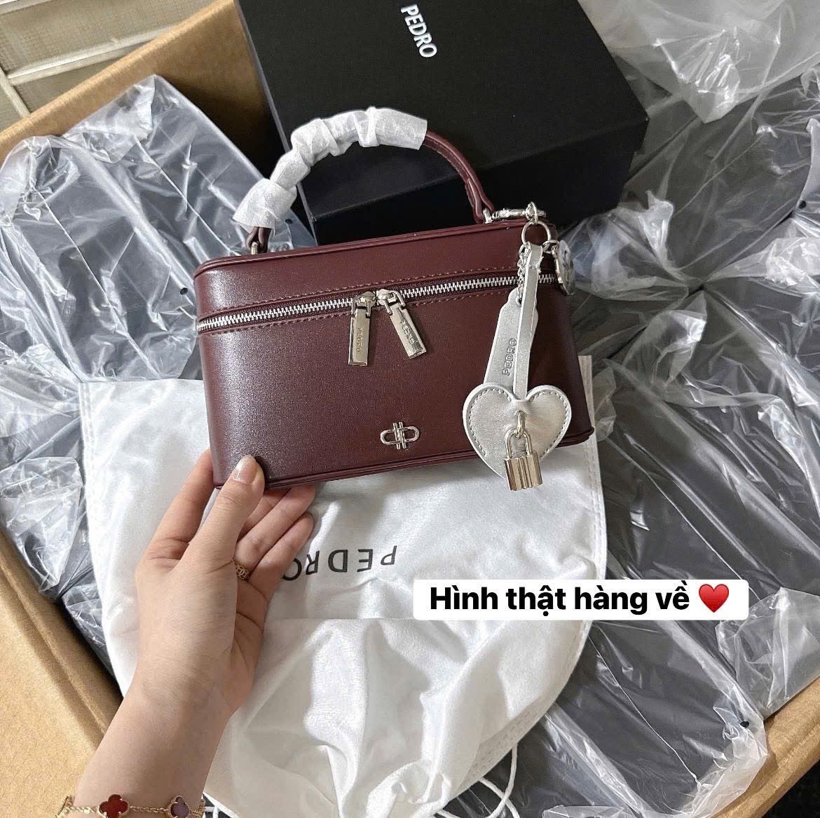 M40008 - TÚI XÁCH PERDO CỐP ĐỎ MẬN FULLBOX