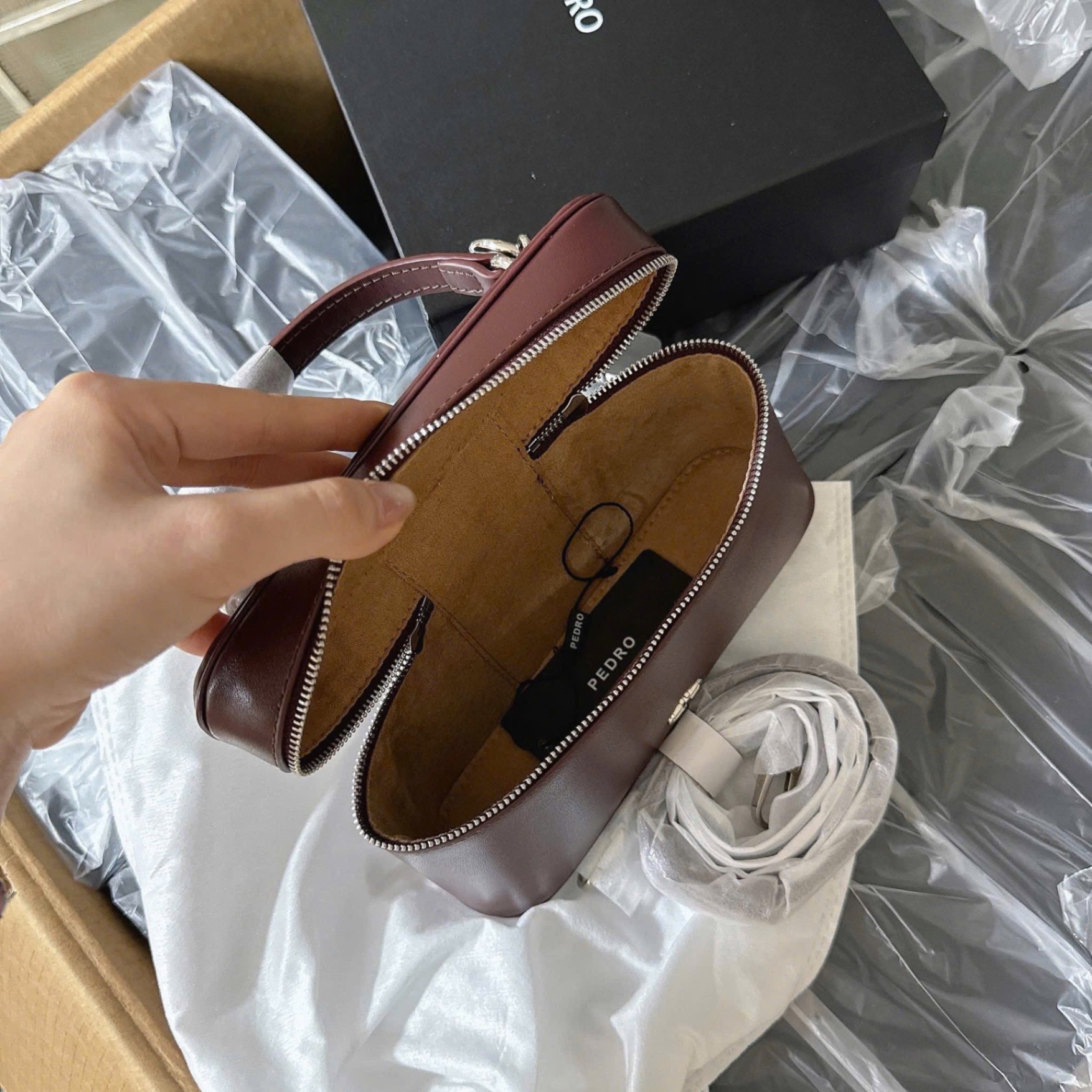 M40008 - TÚI XÁCH PERDO CỐP ĐỎ MẬN FULLBOX