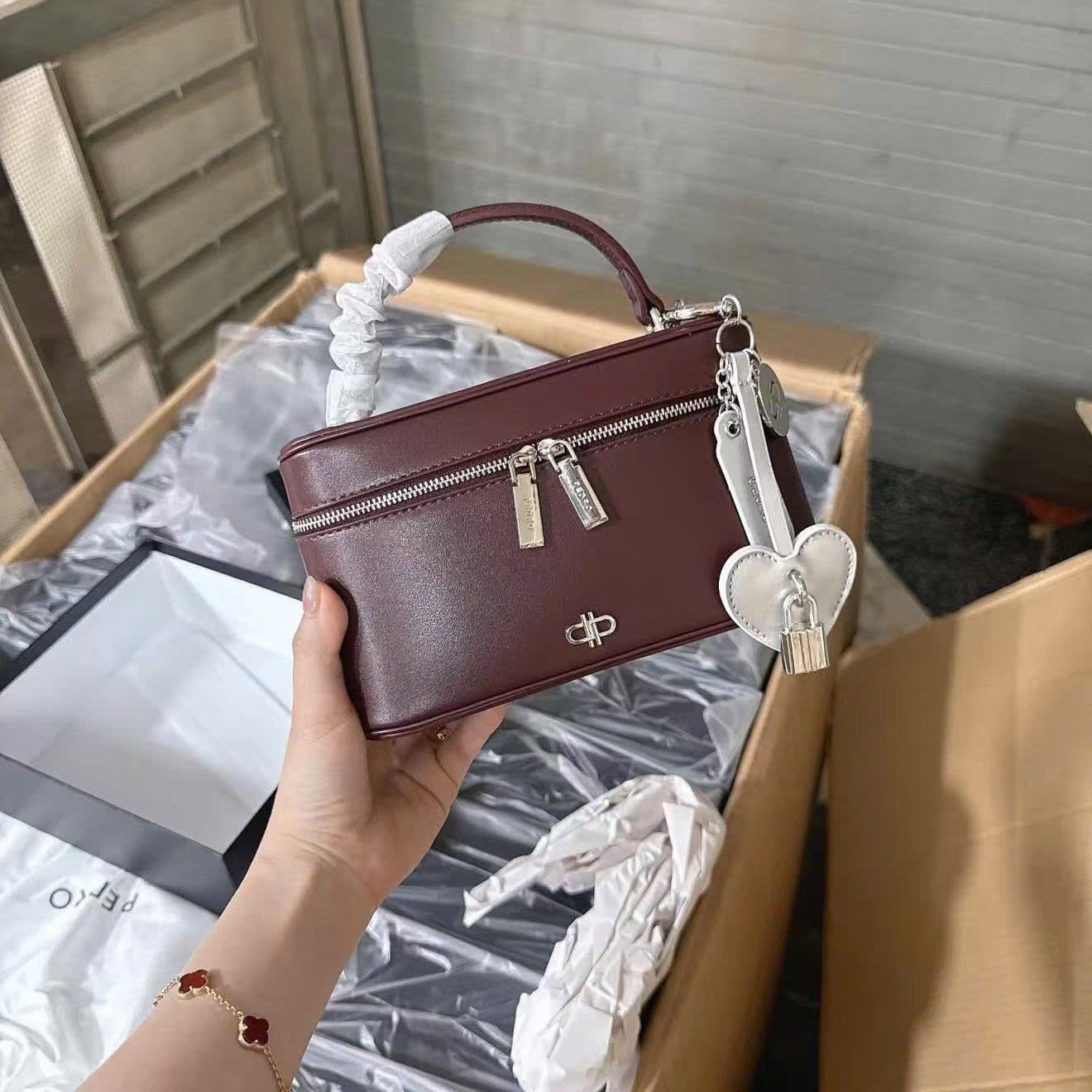 M40008 - TÚI XÁCH PERDO CỐP ĐỎ MẬN FULLBOX
