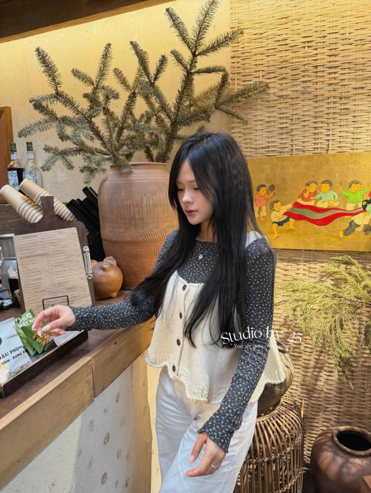 SÉT ÁO LEN GHILE XOÈ KEM KÈM ÁO HOA NHÍ QC