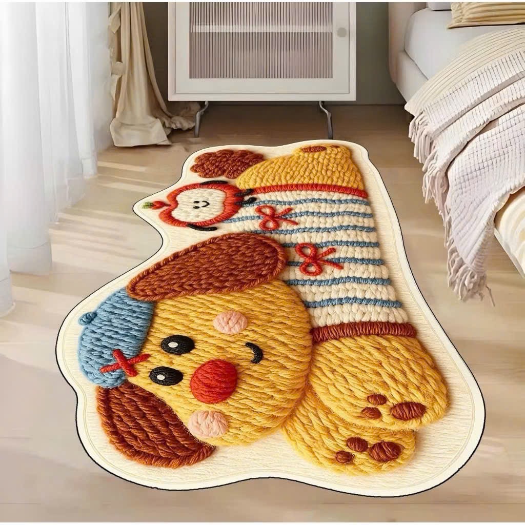 THẢM LÔNG CỪU 3D CHÓ LEN