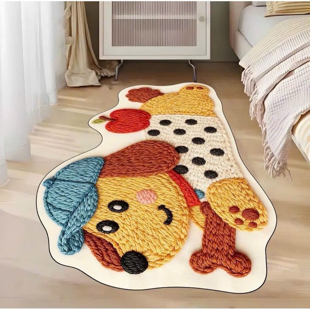 THẢM LÔNG CỪU 3D CHÓ LEN