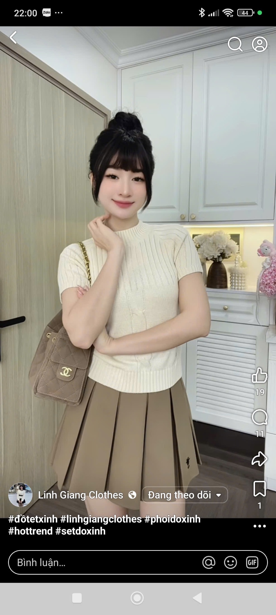 ÁO LEN CỘC TRẮNG KEM DIO THÊU ONG QC