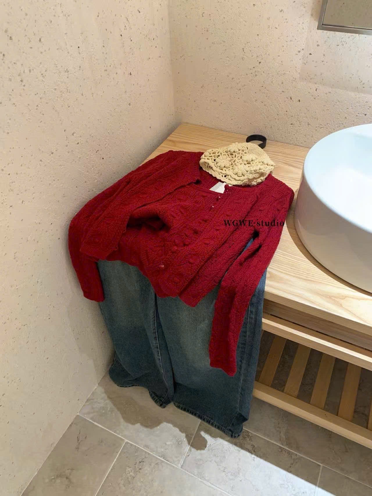 SÉT ÁO LEN REN WGWE MÀU ĐỎ QCCC