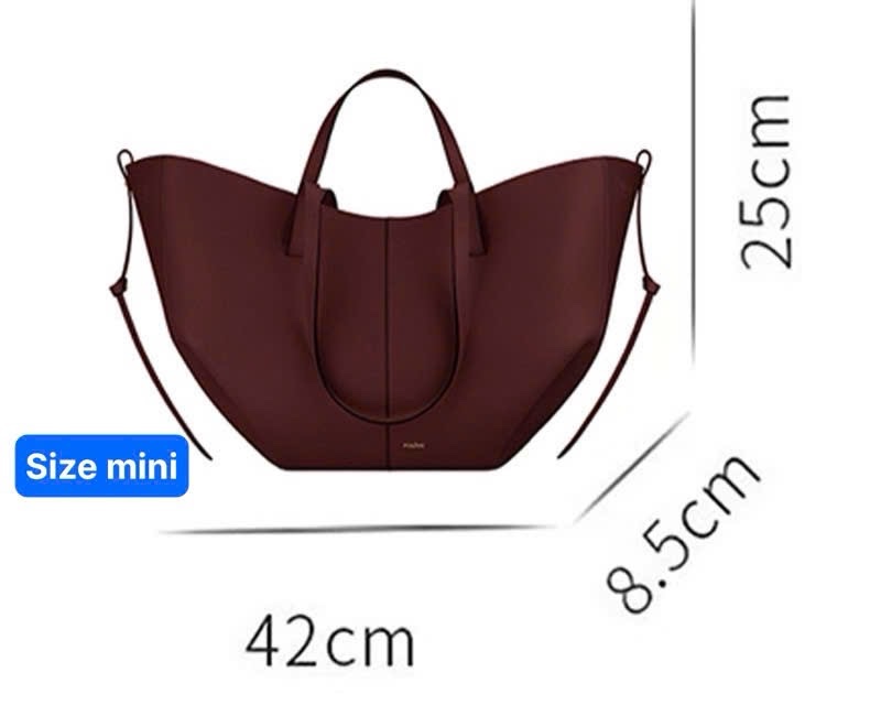 TÚI XÁCH POLENE DA THẬT MÀU ĐỎ CHERRY