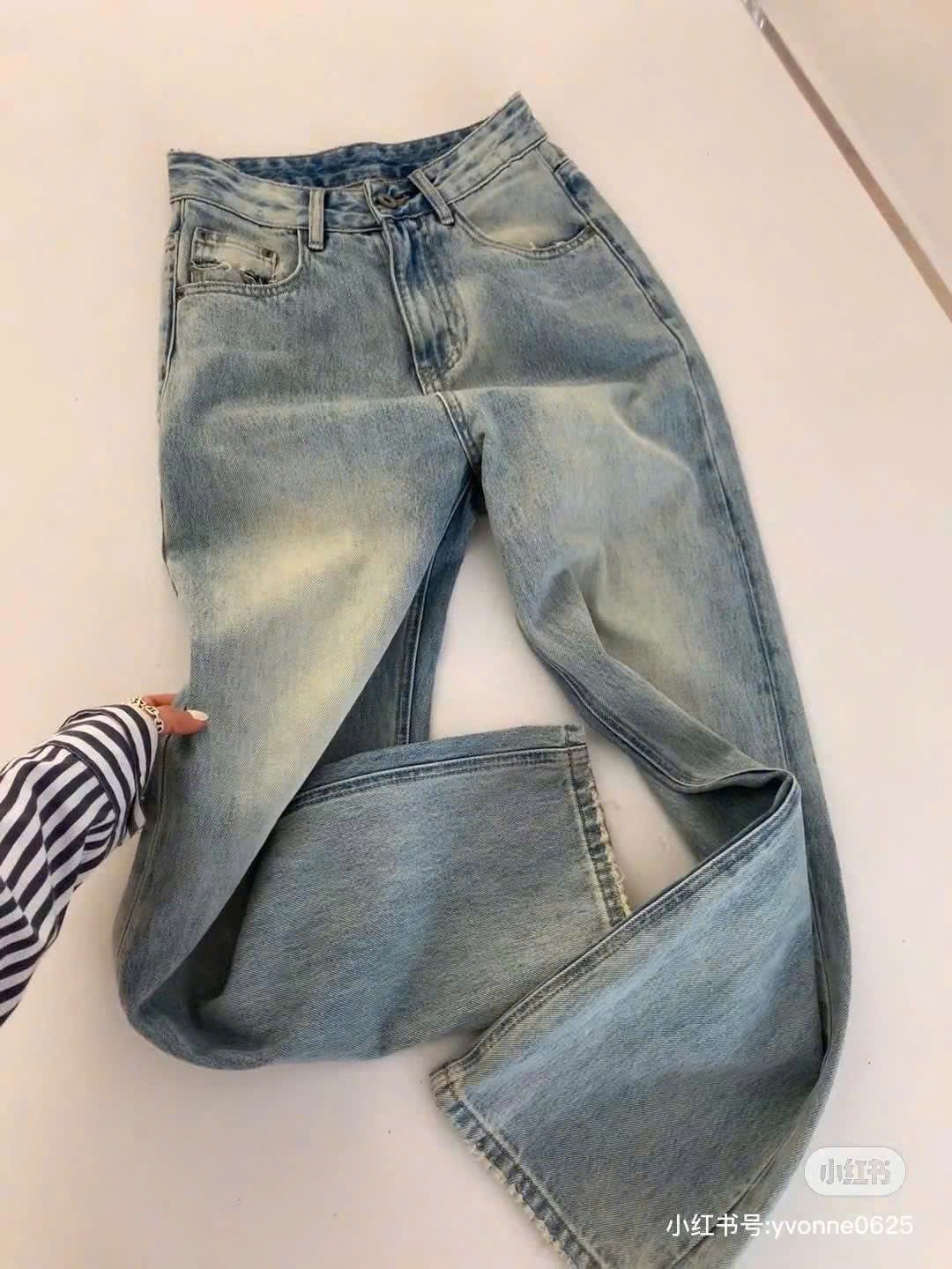 QUẦN JEAN SUÔNG CẮT TÚI SAU CT269
