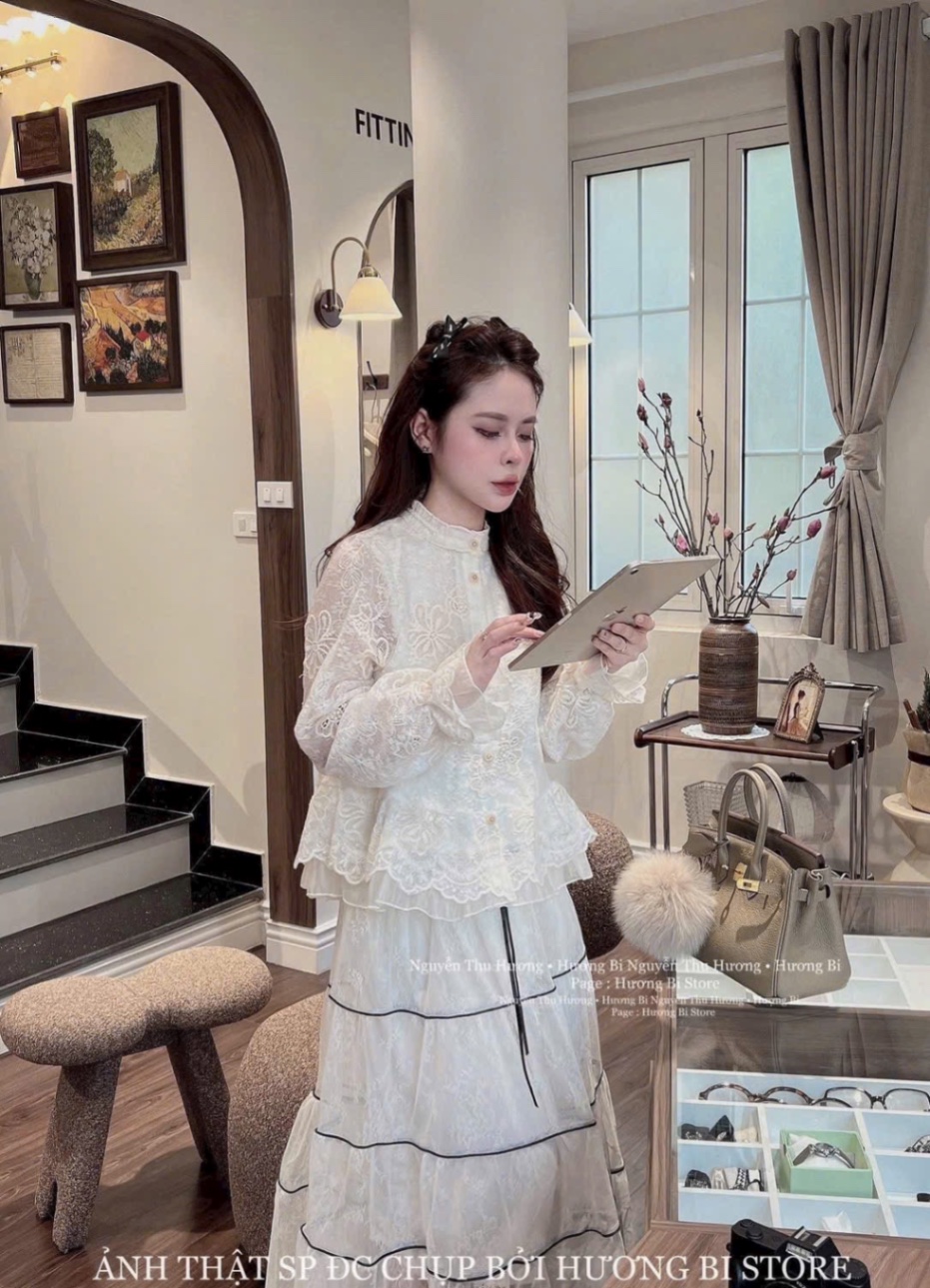 CHÂN VÁY 5 TẦNG KEM PHỐI ĐEN QCCC