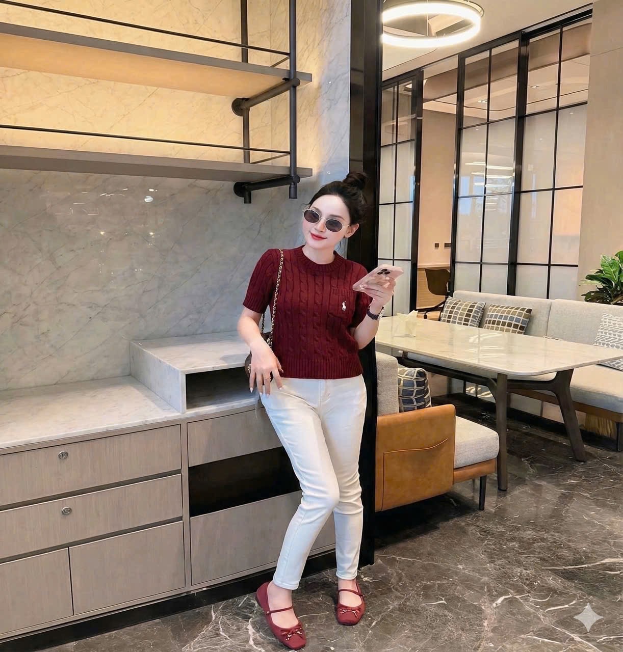 ÁO LEN CỘC THỪNG THÊU NGỰA TÚI NGỰC ĐỎ