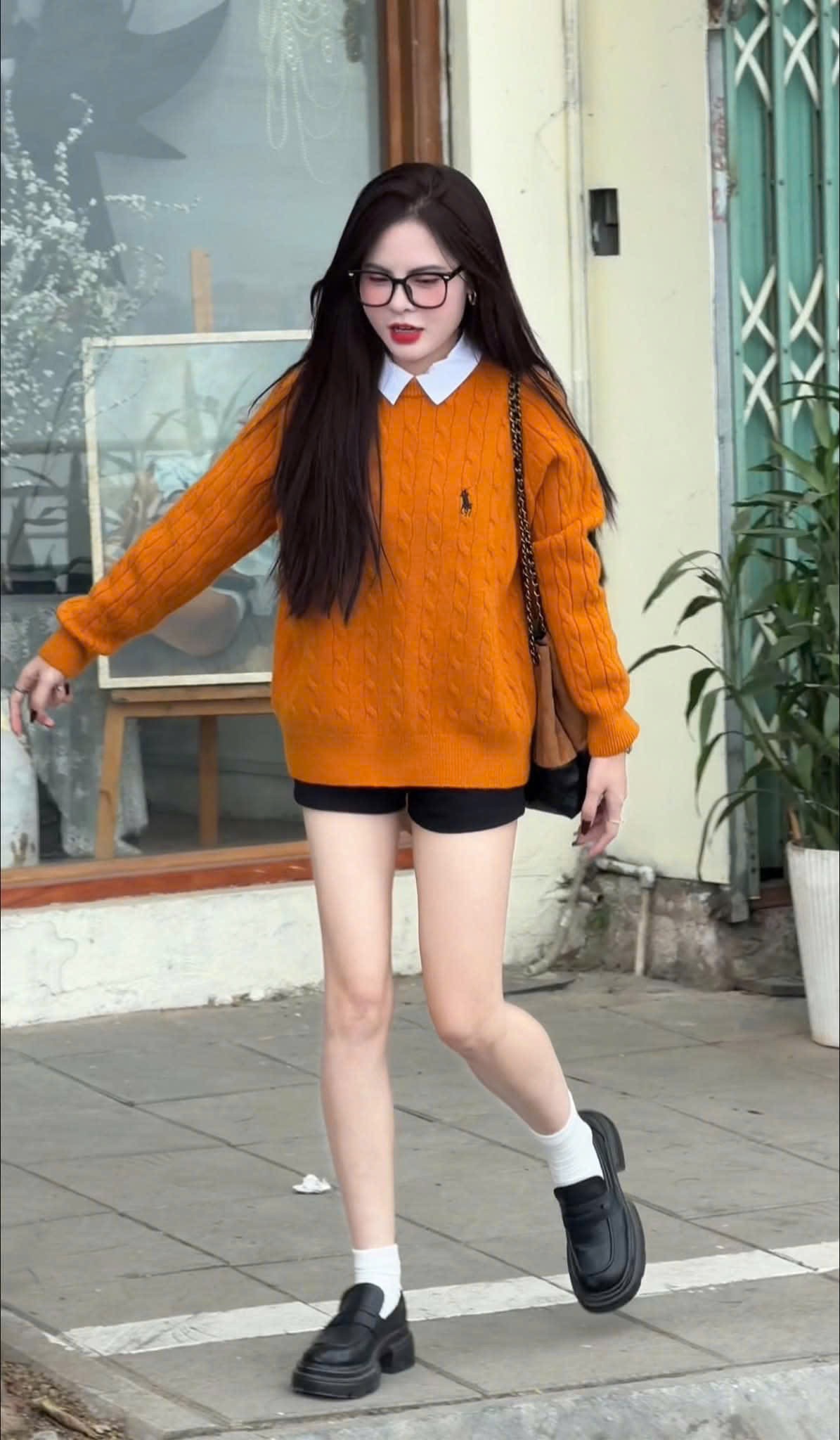 ÁO LEN THỪNG THÊU NGỰA DT MÀU CAM QC