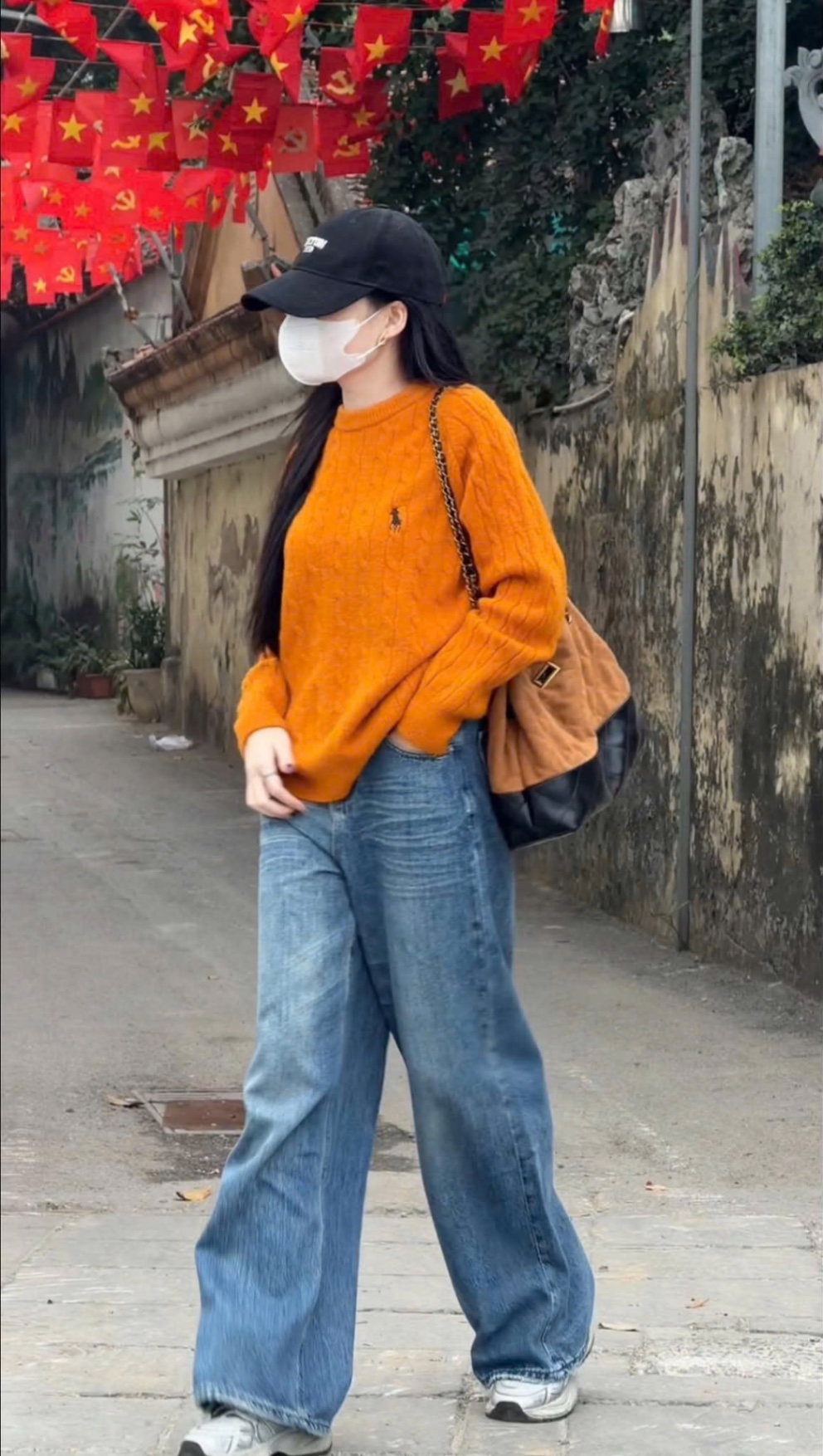 ÁO LEN THỪNG THÊU NGỰA DT MÀU CAM QC