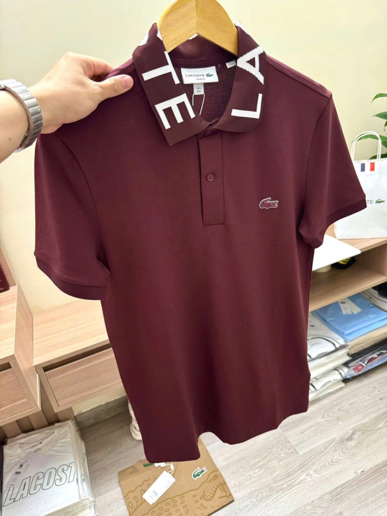 Hàng nhà máy - ÁO POLO NAM CỔ CHỮ THÊU CÁ SẤU ĐỎ ĐÔ