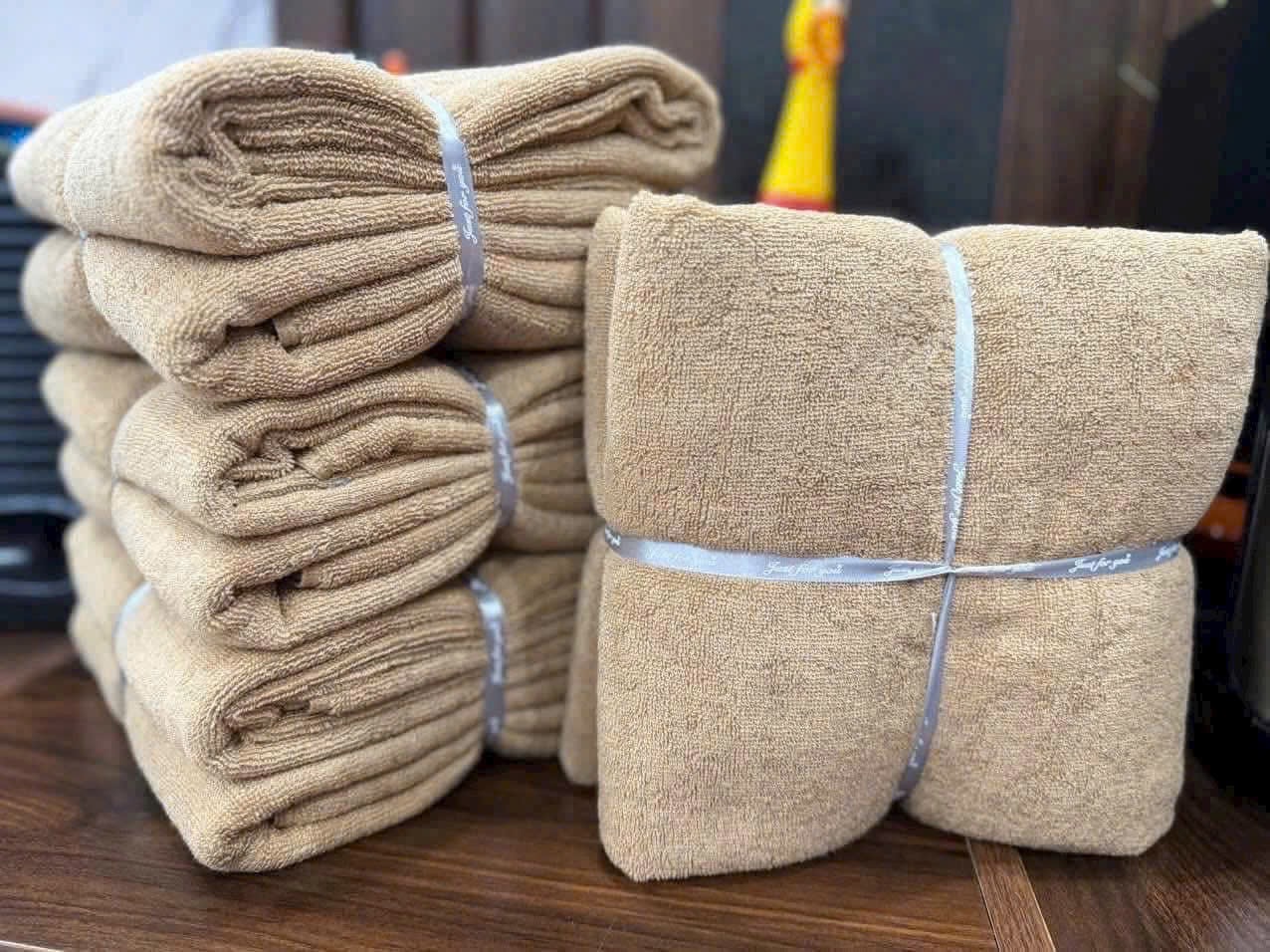 SET 2 KHĂN TẮM SỢI TRE BE NÂU