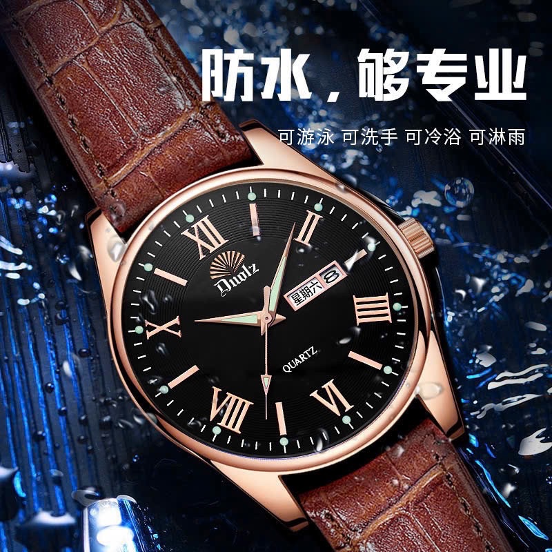 ĐỒNG HỒ NAM DÂY NÂU DOULZ AUTH TUỒN