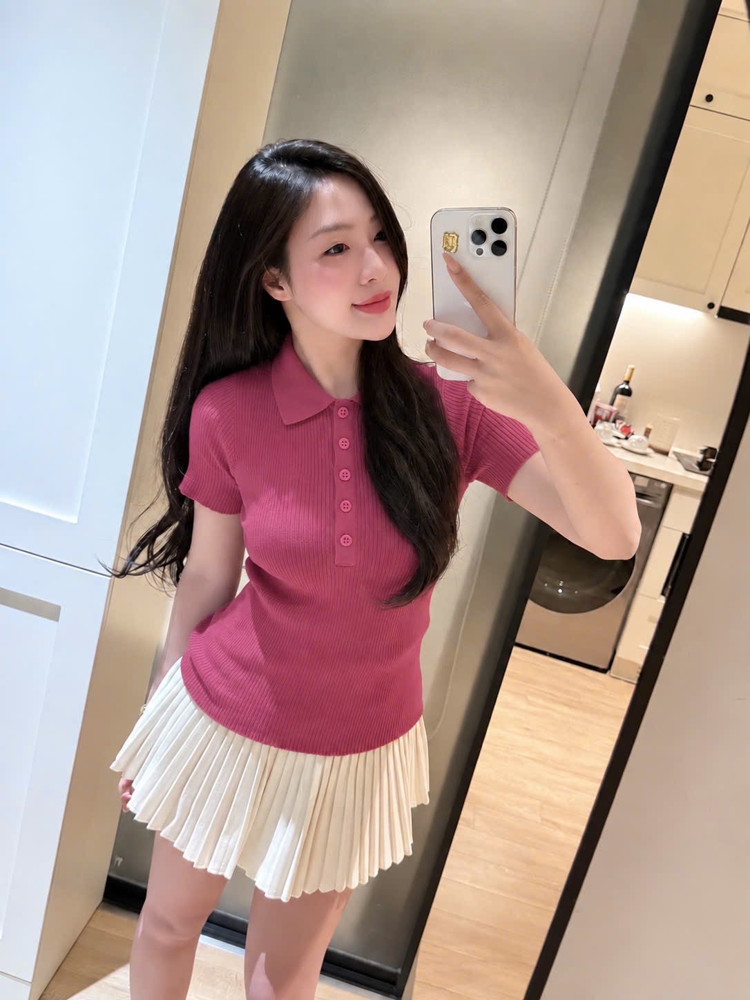 ÁO LEN POLO TĂM HỒNG CHO NỮ