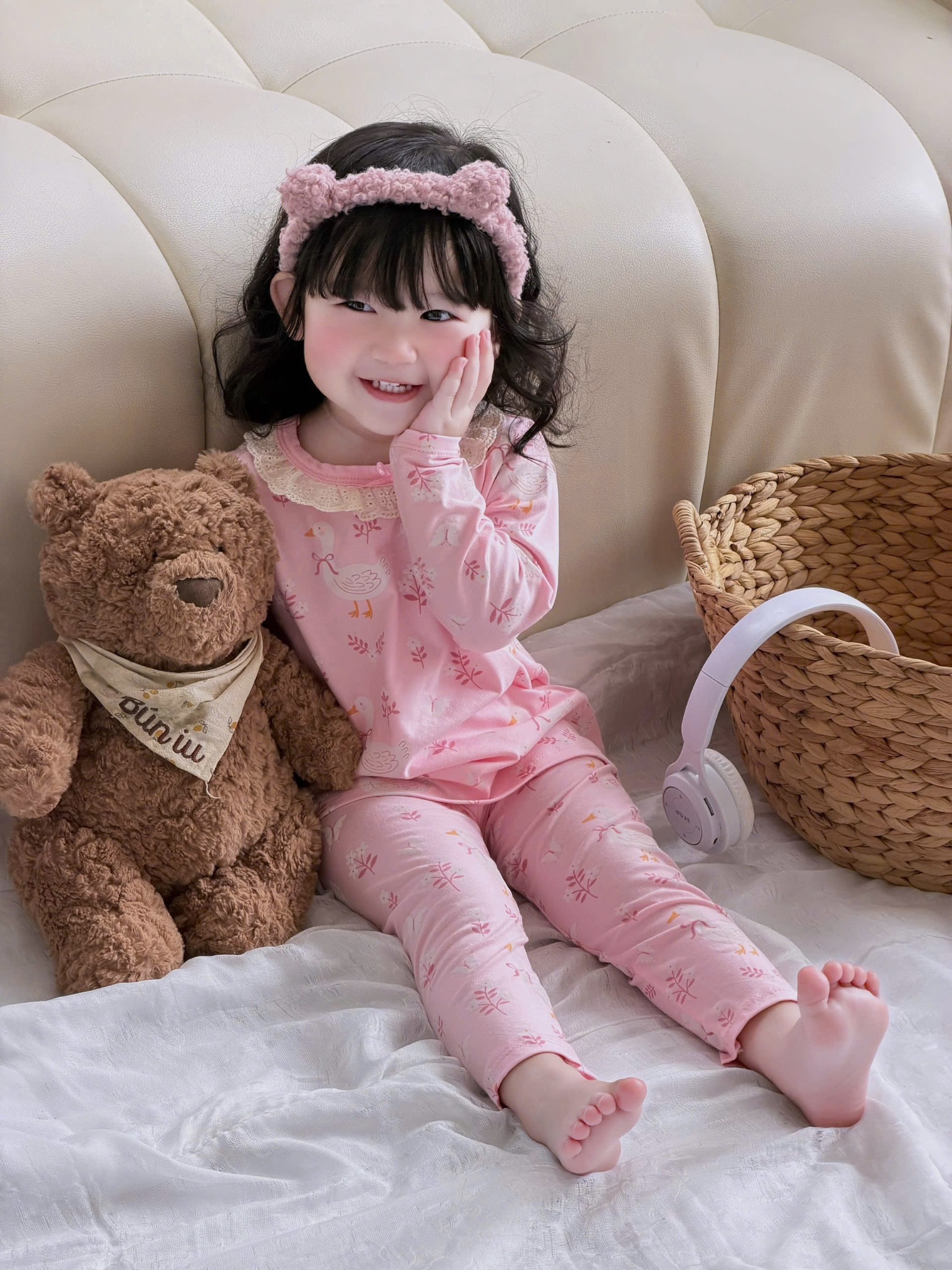 SÉT 2 BỘ DÀI TAY BE HỒNG CHO BG