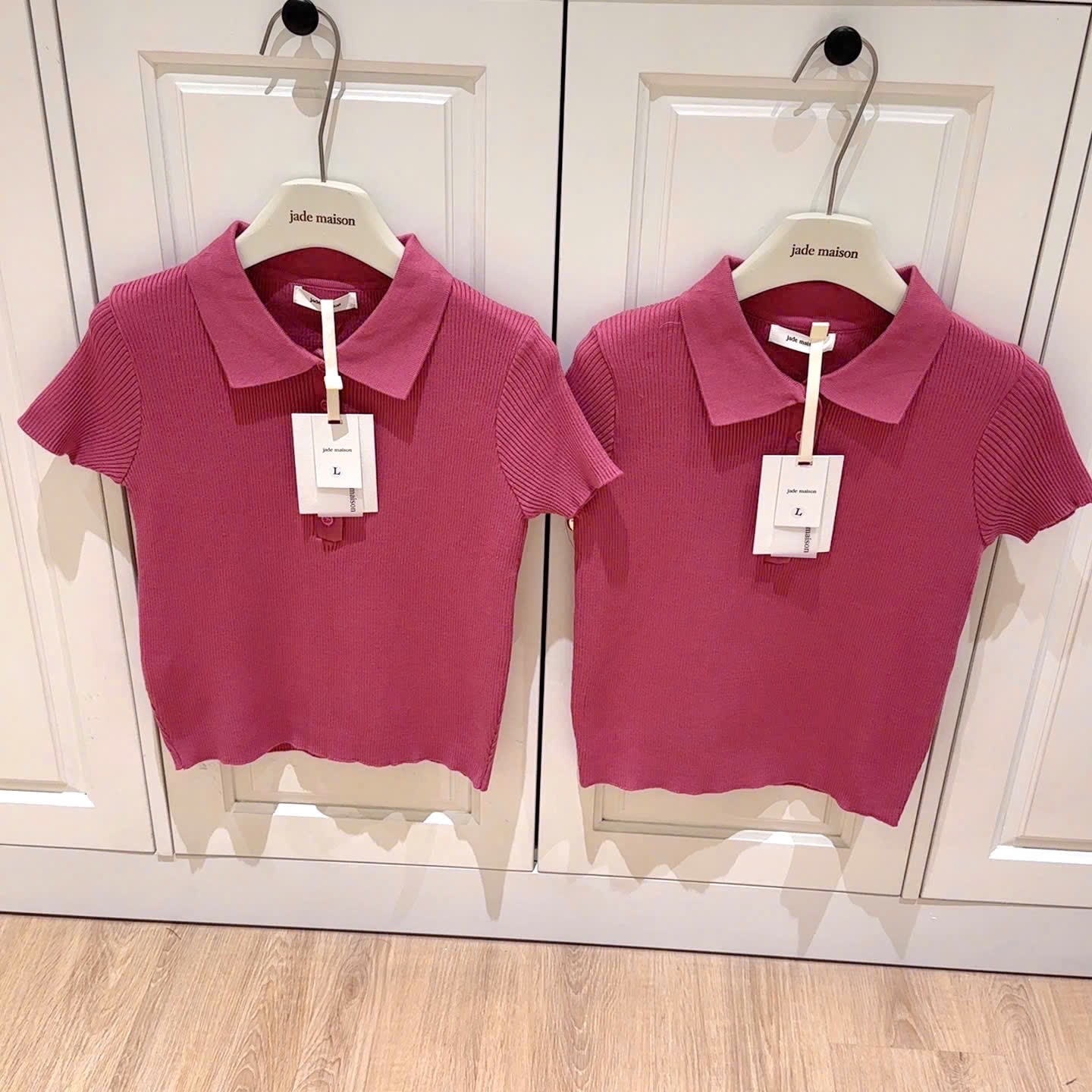 ÁO LEN POLO TĂM HỒNG CHO NỮ