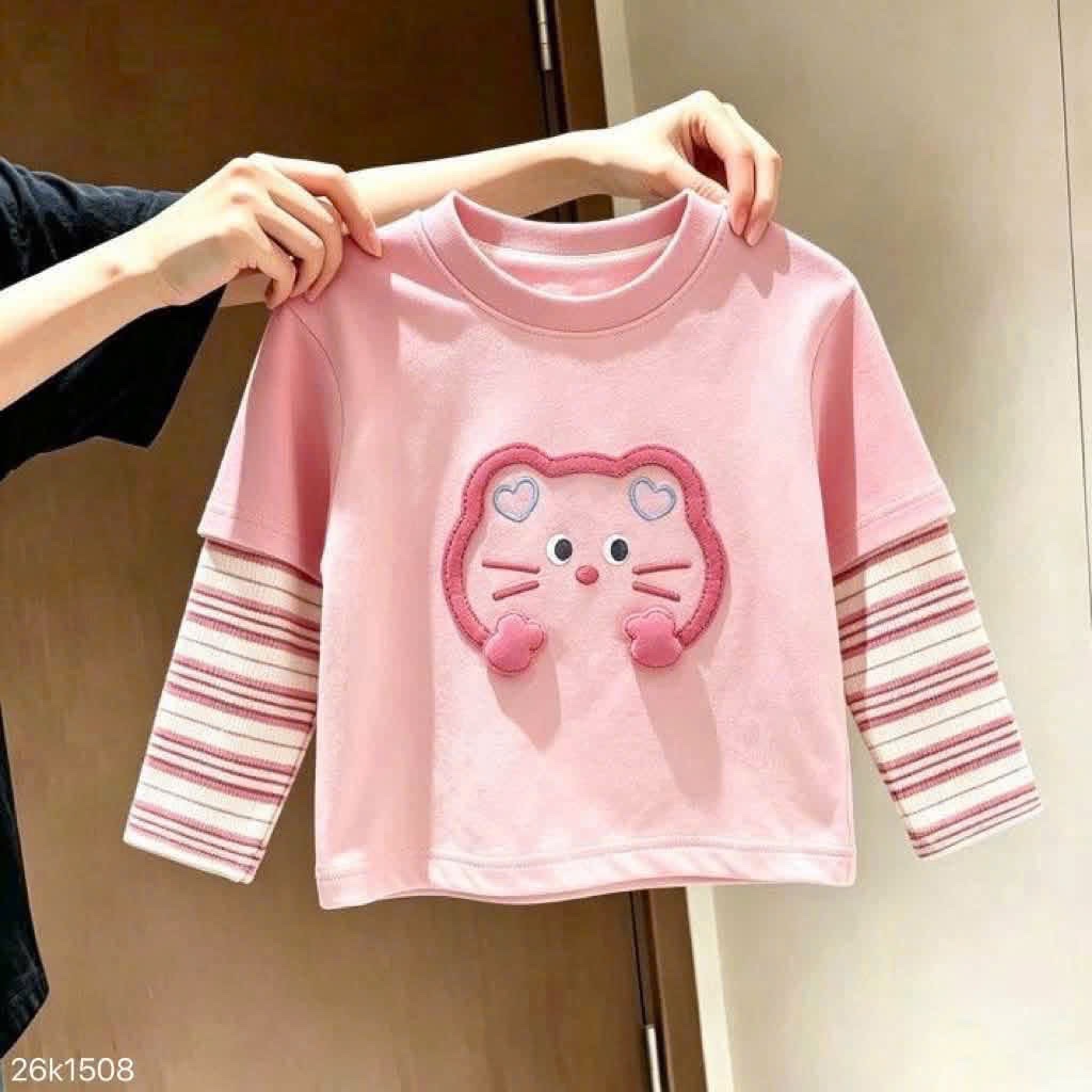 GOM - SÉT 2 ÁO DÀI TAY BE HỒNG CHO BG