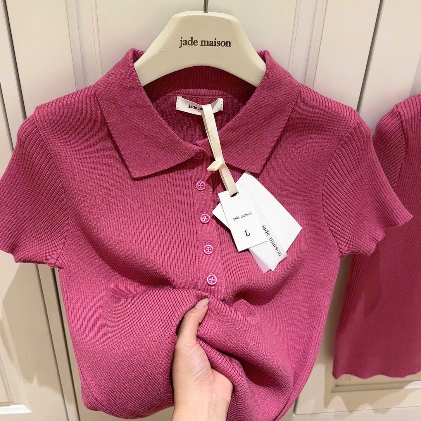 ÁO LEN POLO TĂM HỒNG CHO NỮ