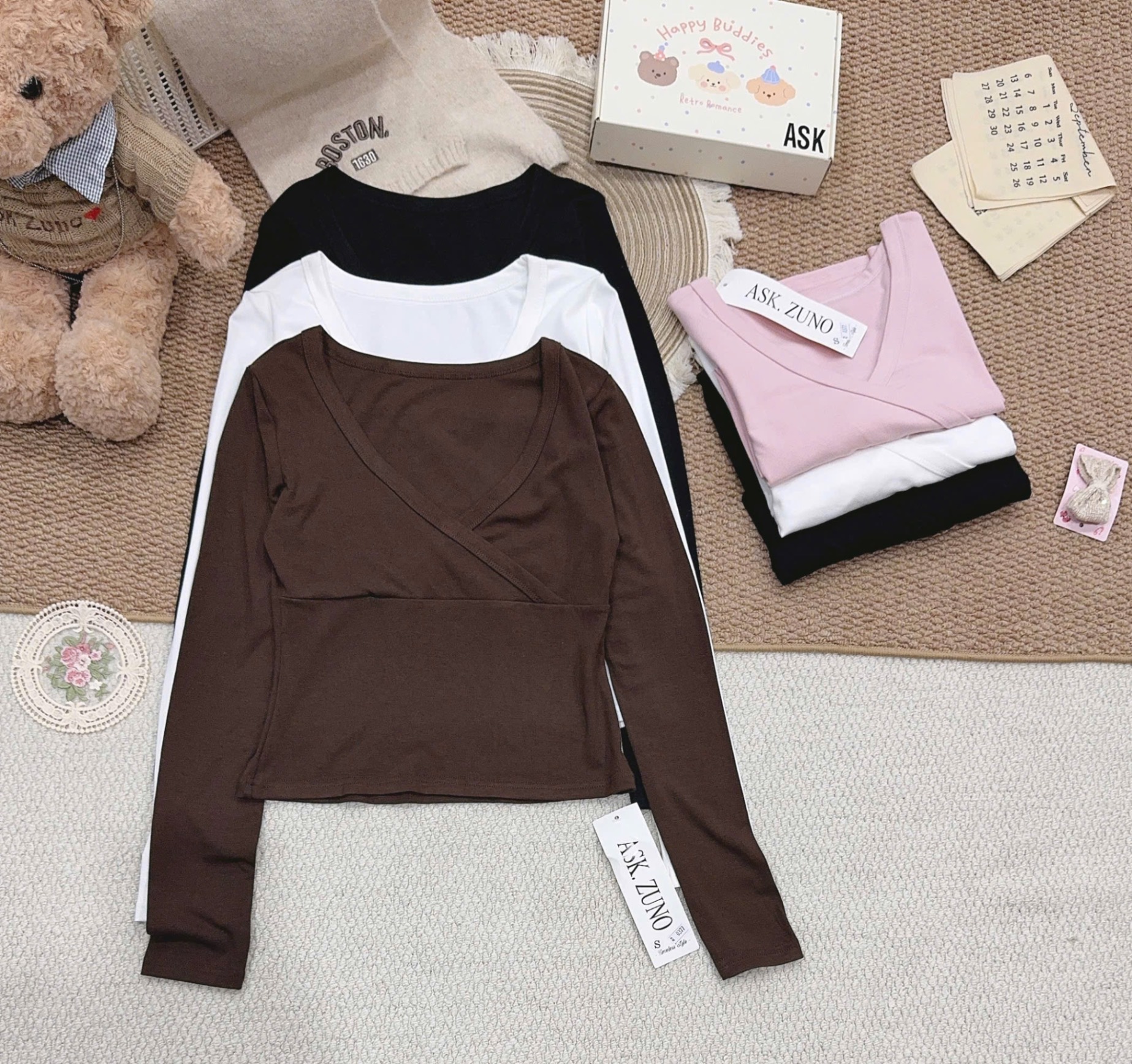SÉT 3 ÁO ZIP DÀI TAY CHO NỮ