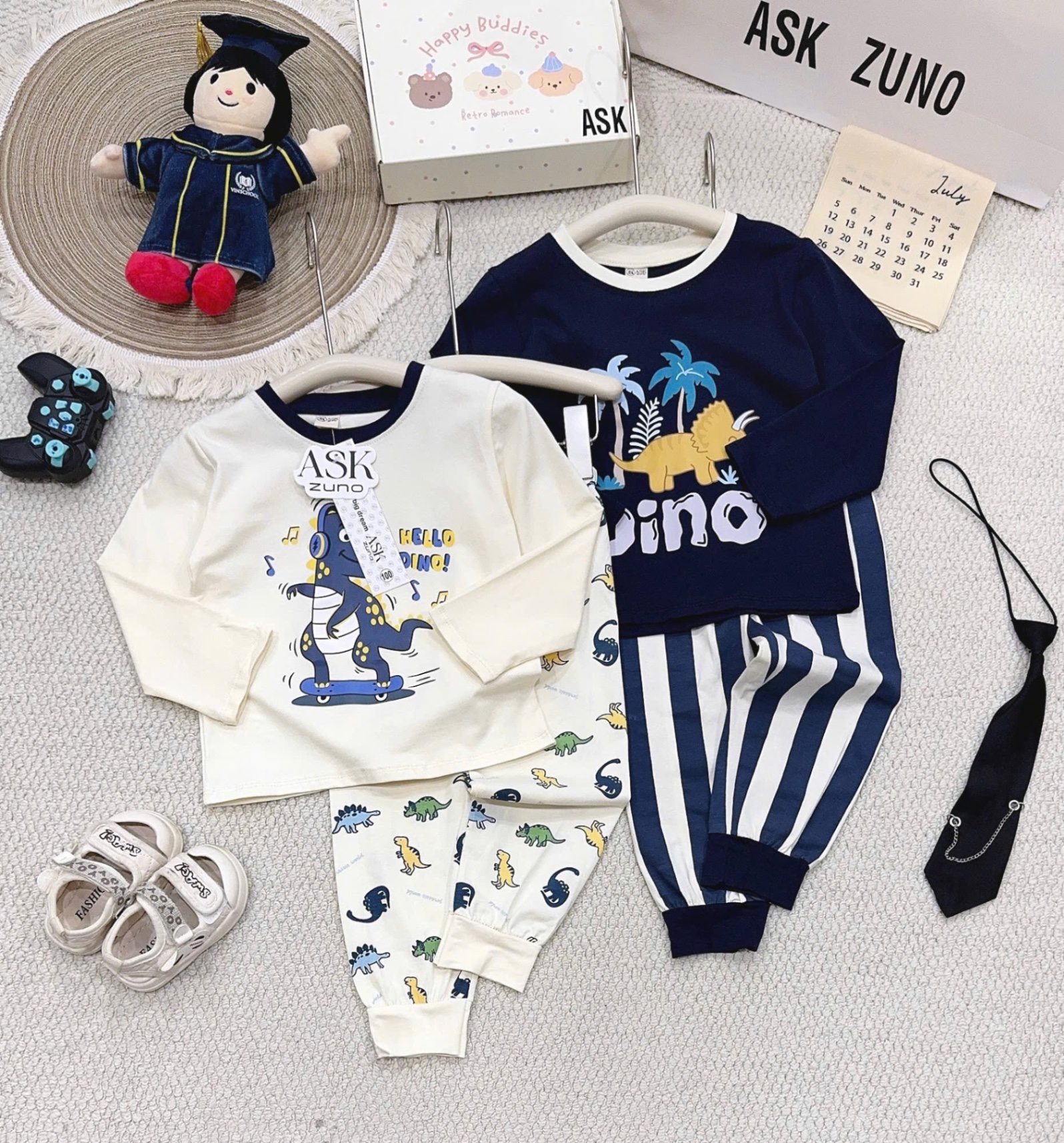 SÉT 2 BỘ BÉ TRAI KHUNG LONG DINO CHO BT