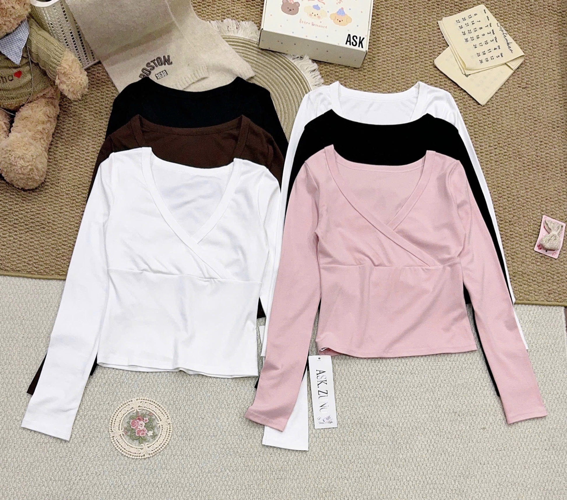 SÉT 3 ÁO ZIP DÀI TAY CHO NỮ