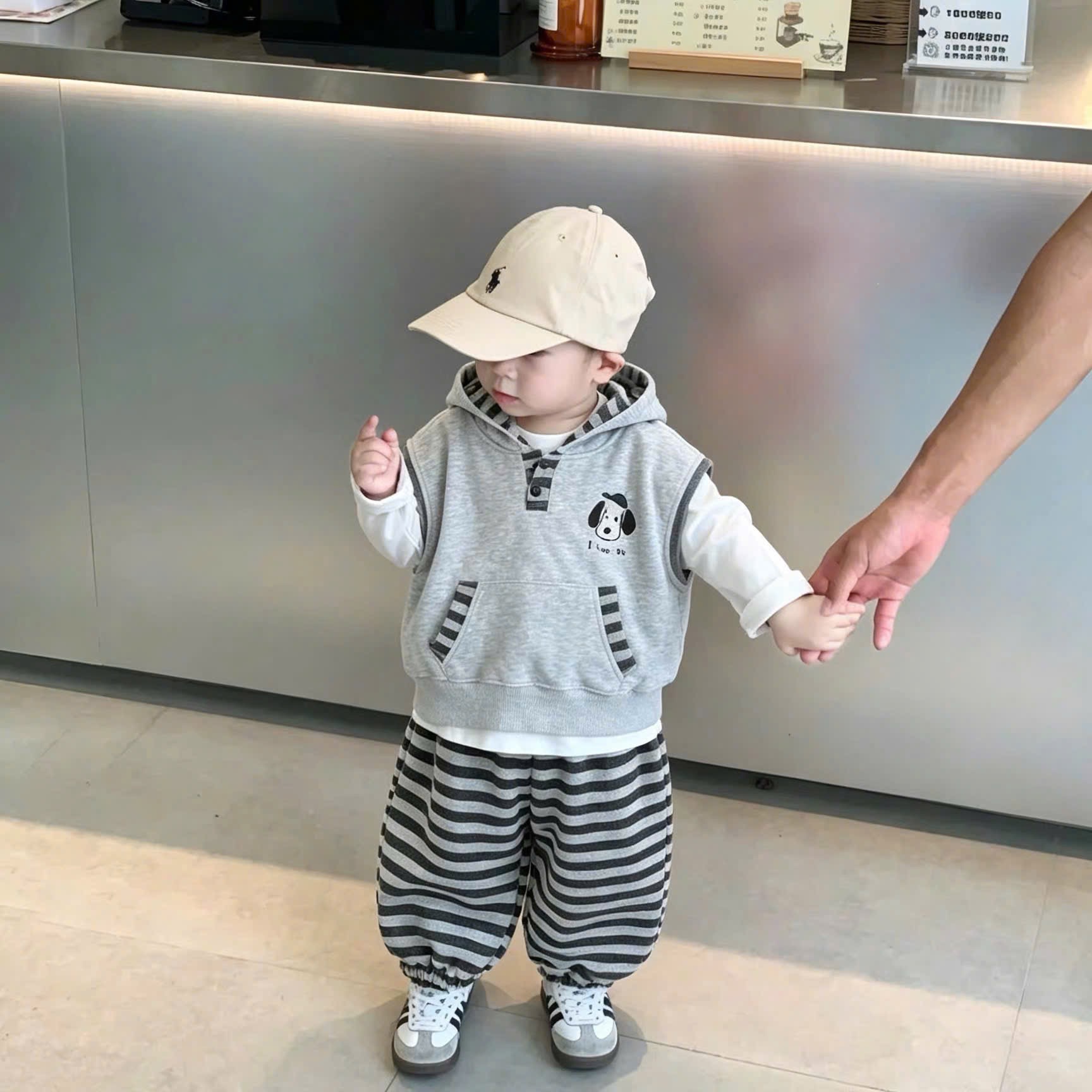 SÉT 3CT NỈ MŨ QUẦN KẺ
