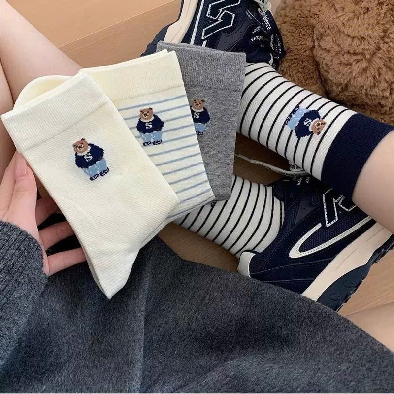 SÉT 10 ĐÔI TẤT HÌNH GẤU CHO NỮ