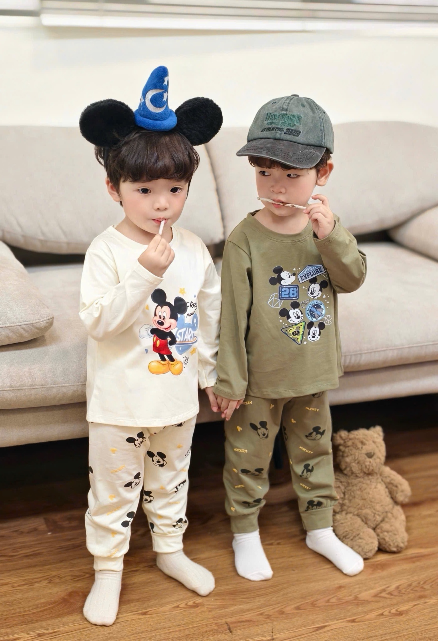 SÉT 2 BỘ MICKY XANH BE CHO BT