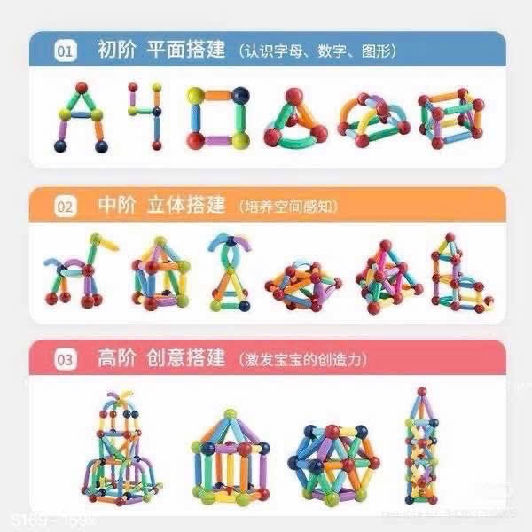 BỘ ĐỒ CHƠI 64 NAM CHÂM CHO BÉ